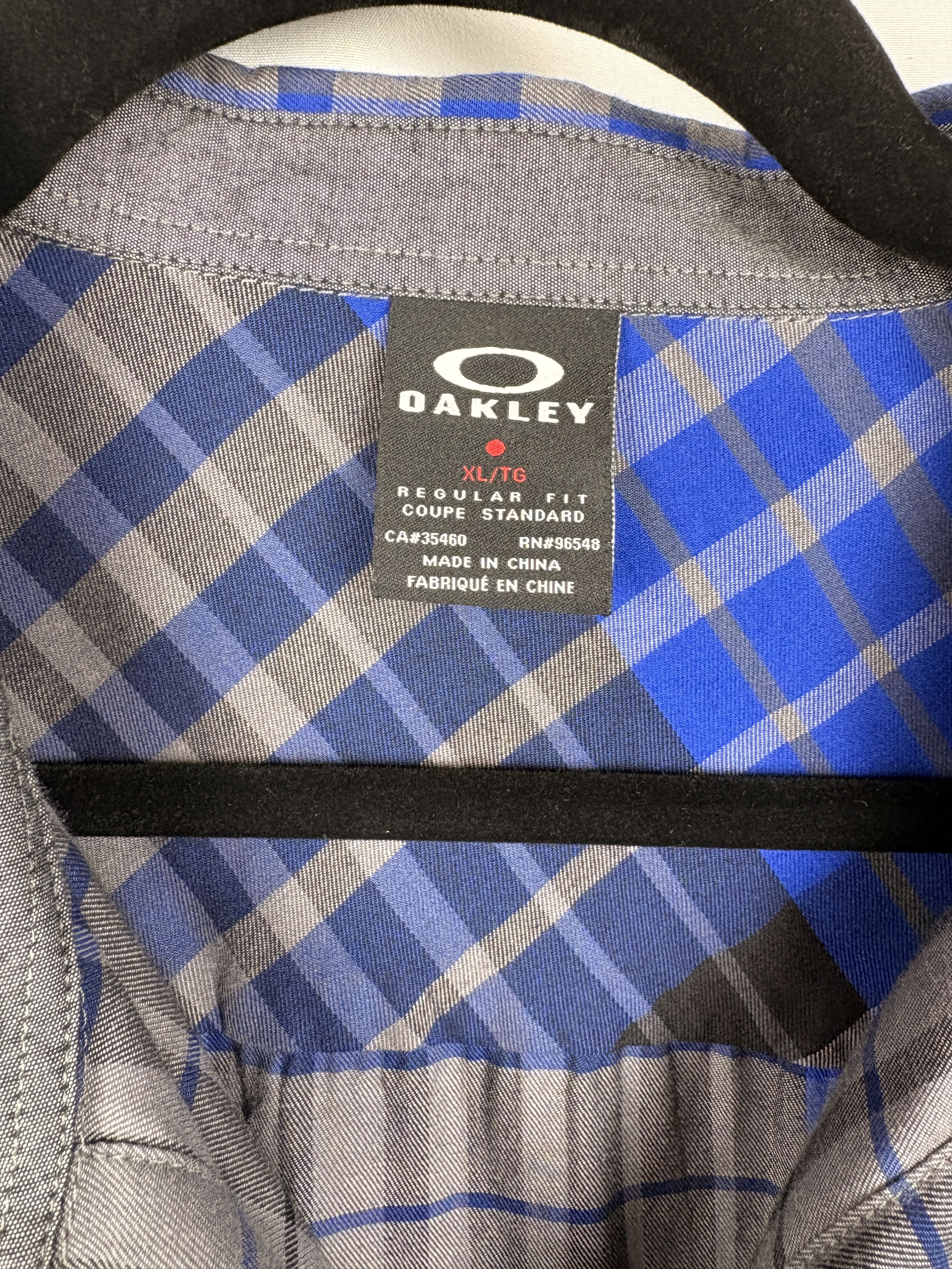 Oakley Men’s Oakley Plaid Shirt Blue Gray Short Sleeve Size US XL / EU 56 / 4 - 3 Thumbnail