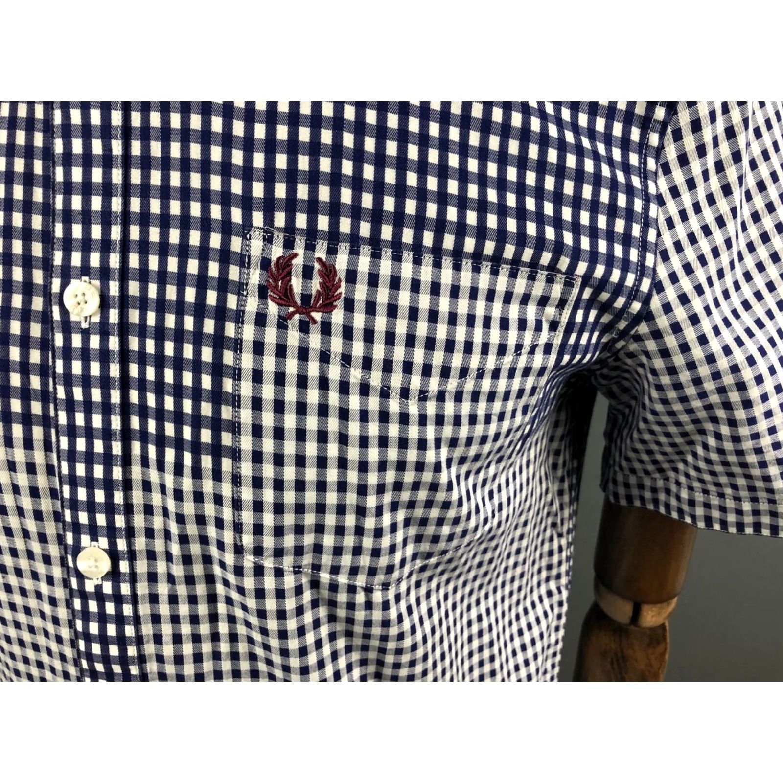 Fred Perry Fred Perry Men's Shirt White Cotton Short Sleeve Check Size M Size US M / EU 48-50 / 2 - 7 Thumbnail