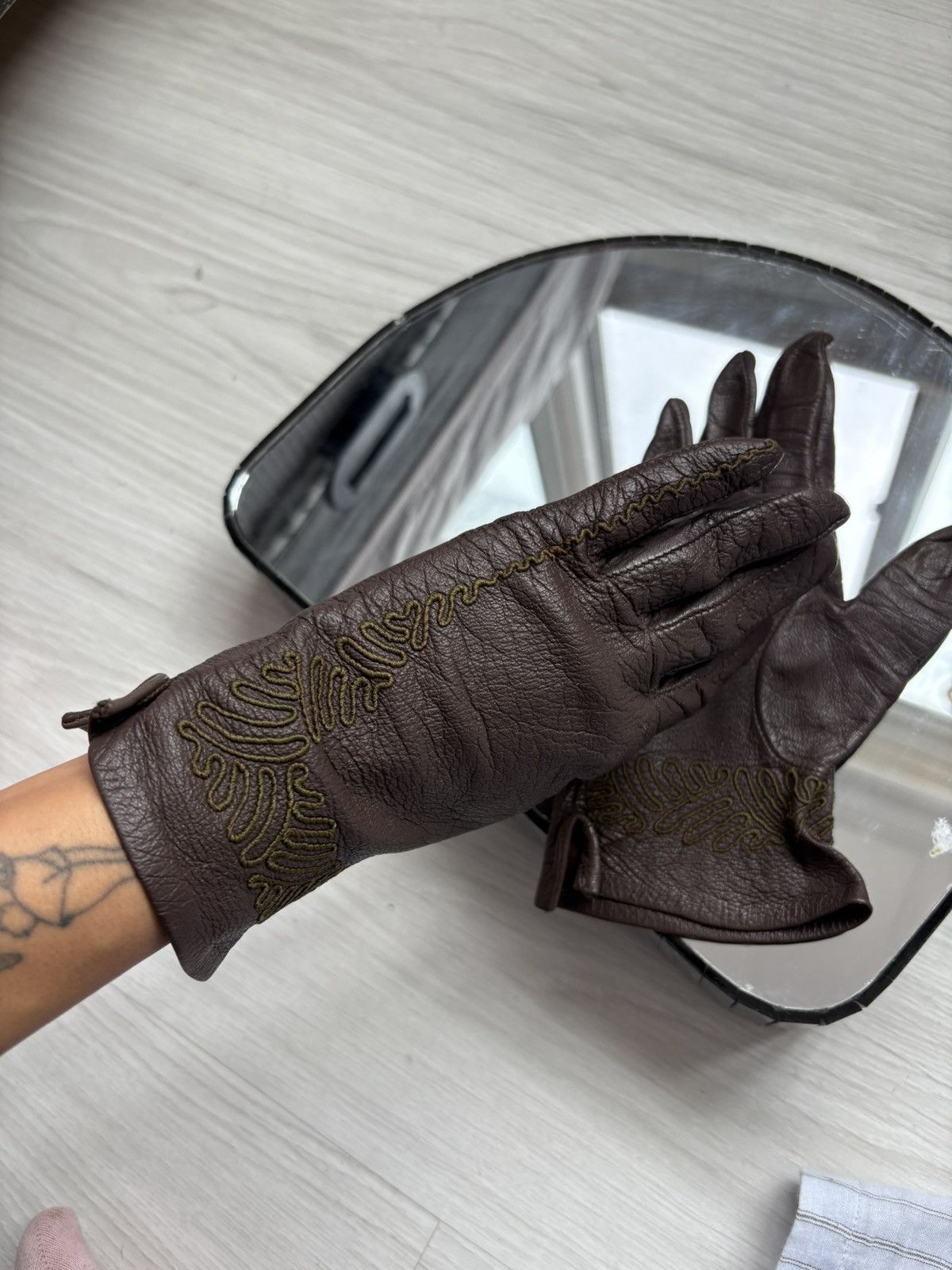 Vintage Vintage leather gloves Size ONE SIZE - 2 Thumbnail