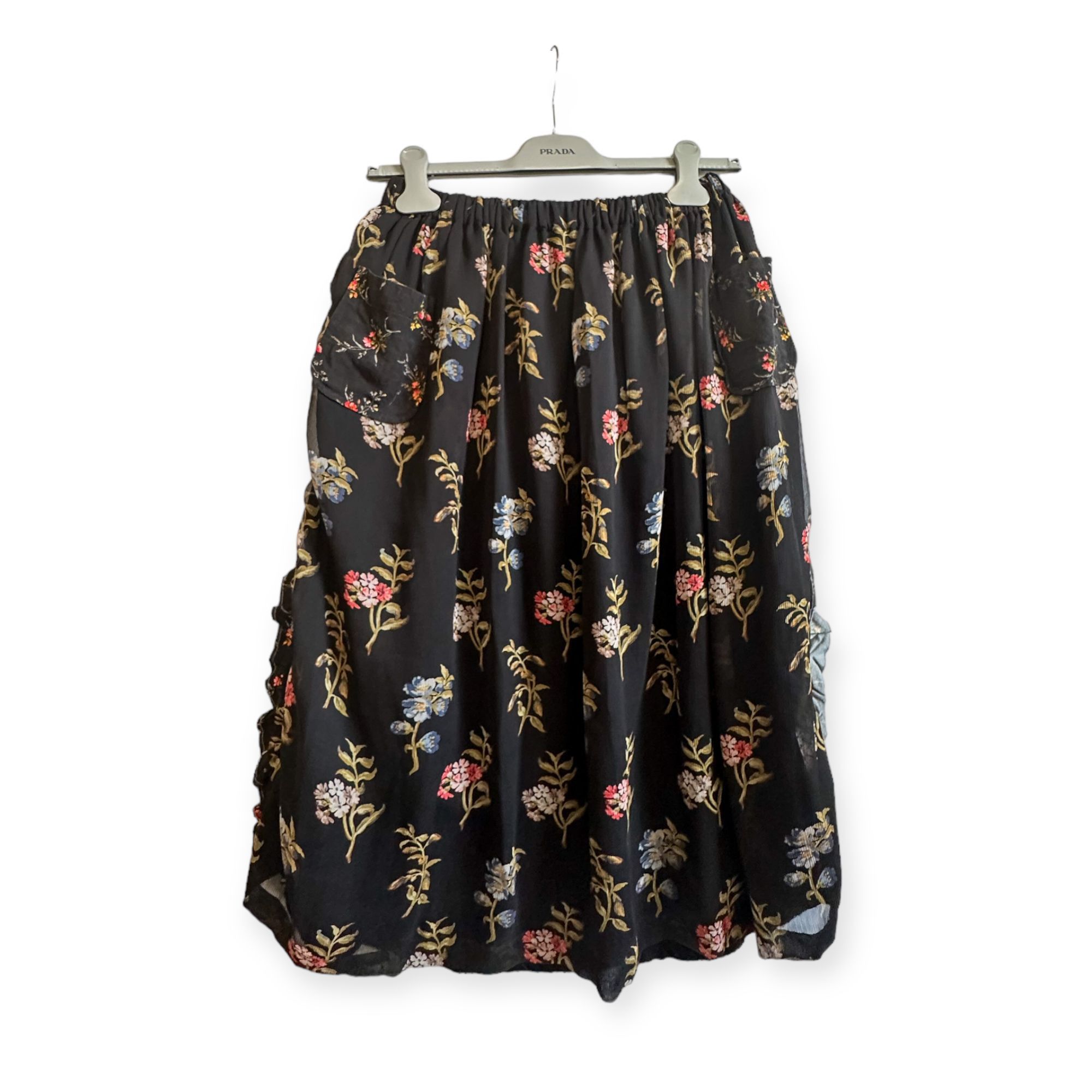 Comme des Garcons COMME DES GARÇONS Tricot Floral Print/Cable knit Midi Skirt Size 25" / US 0 / IT 36 - 1 Thumbnail
