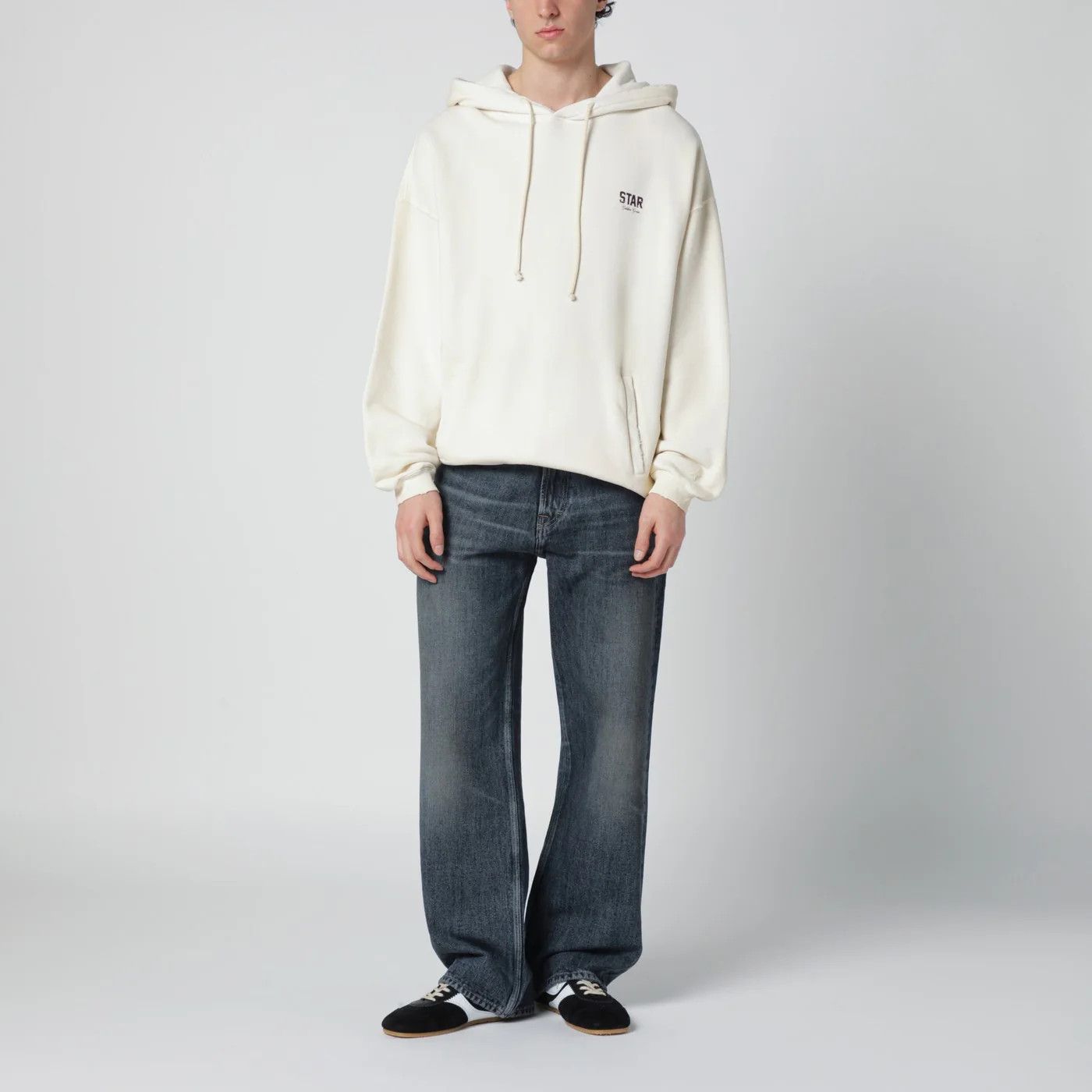 Golden Goose o1d2blof0426 Cotton Star Sweatshirt Hoodie in White Size US L / EU 52-54 / 3 - 1 Thumbnail
