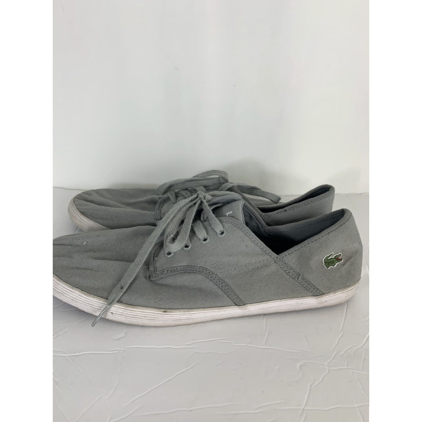 Lacoste Lacoste Andover Par Trainers Shoes Low Top Men Canvas Grey Blue 12 US 11 UK EUR 46 Size US L / EU 52-54 / 3 - 6 Thumbnail