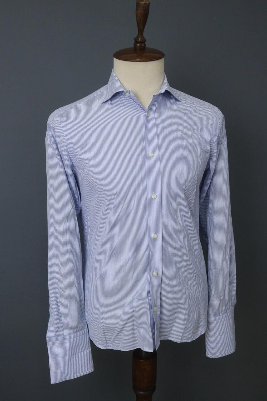 Designer Boggi 100% Cotton White Button Front Dress Shirt Size 40 Size 38R - 5 Thumbnail