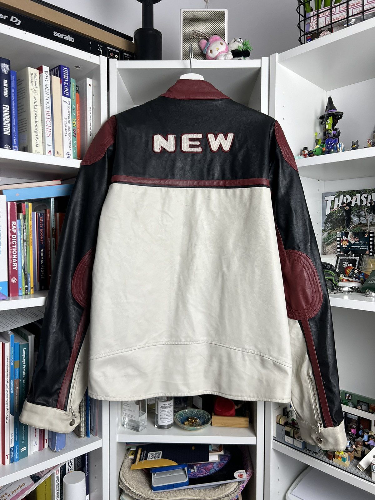 Vintage Vintage Y2K ECO LEATHER moto racing boxy jacket XL rare drip Size US XL / EU 56 / 4 - 2 Thumbnail