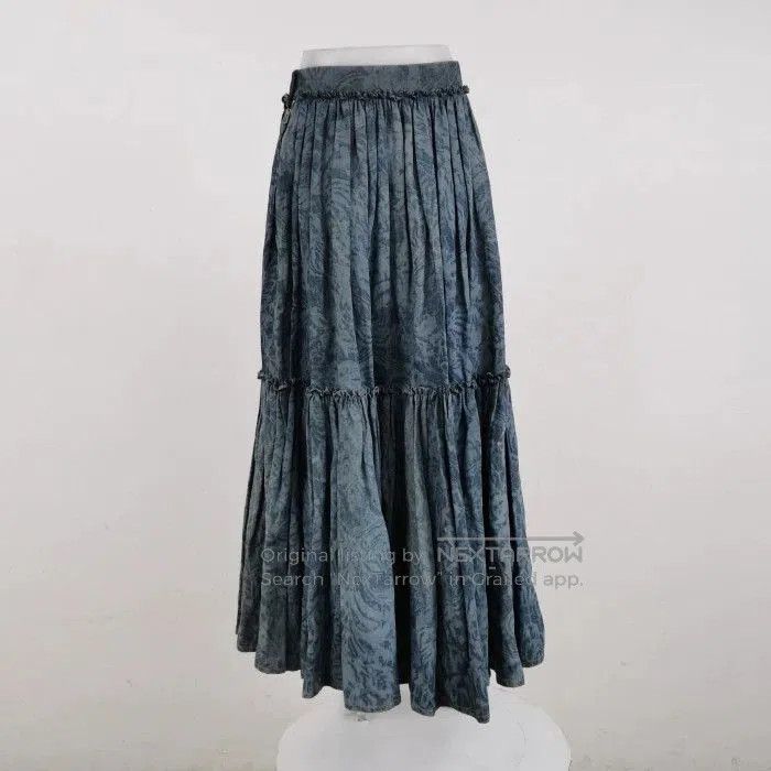 Dior Dior Cotton Linen Blend Colorblock Skirt. Size 37" - 2 Thumbnail