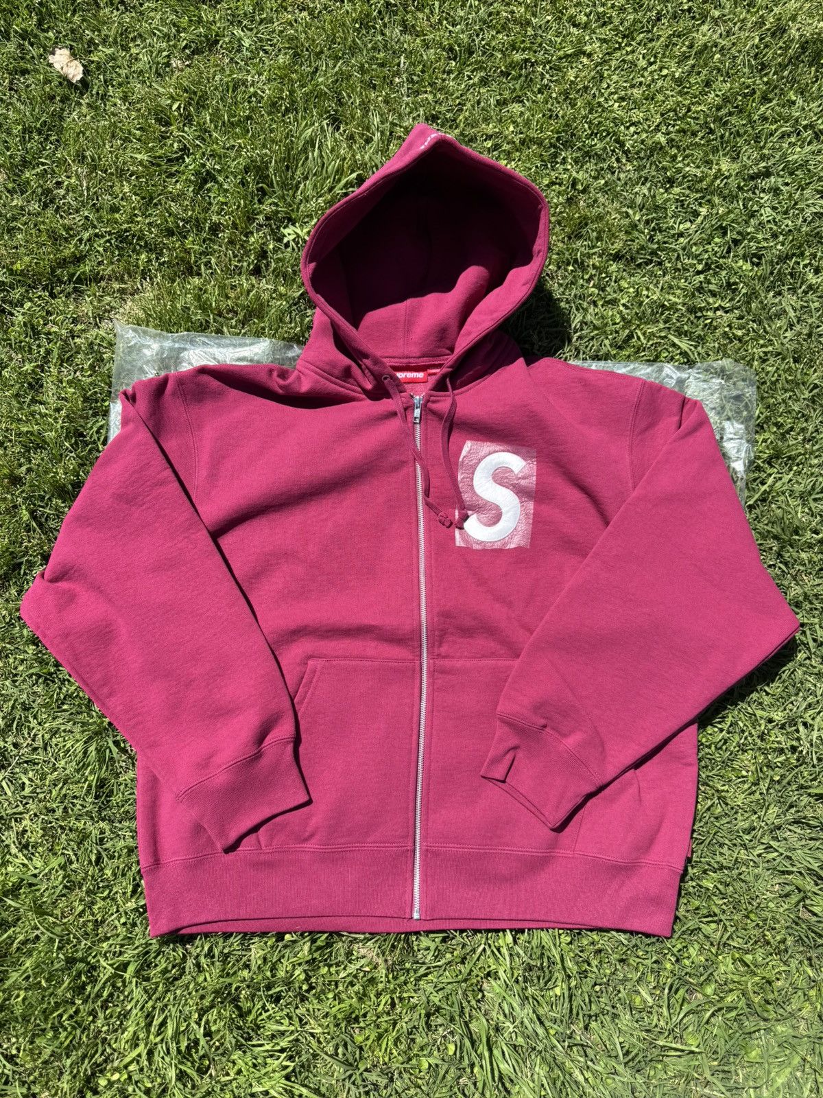 Supreme S Logo Zip Up Hooded Sweatshirt
