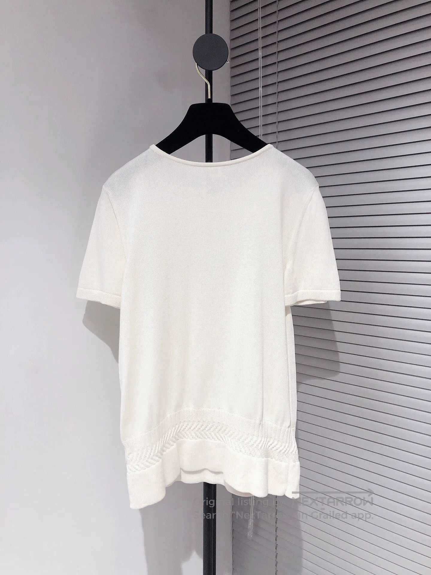 Hermes Hermes White Knit Short Sleeve Top. Size US S / EU 44-46 / 1 - 2 Thumbnail