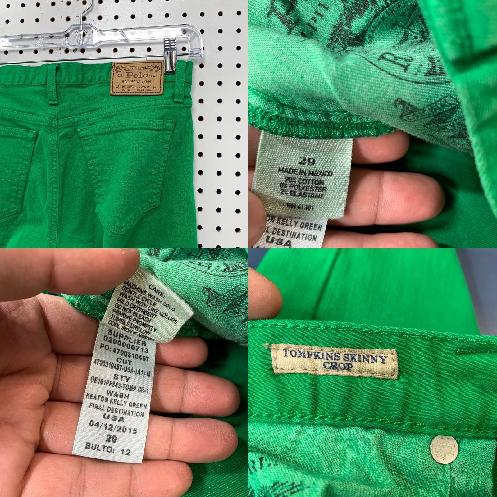 Polo Ralph Lauren Polo Ralph Lauren Denim Jeans Womens 29 Green Tompkins Skinny Crop 29x27 Size 29" - 8 Thumbnail