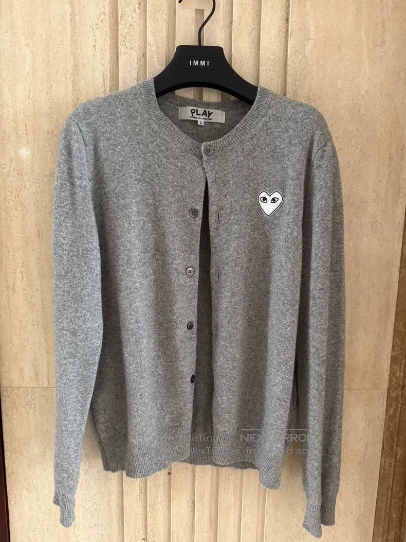 Comme des Garcons Comme Des Garcons Gray Wool Cardigan, L size, Classic Whit Size L / US 10 / IT 46 - 1 Thumbnail