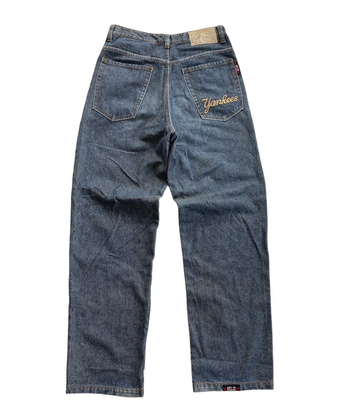 image of Jnco x Yankees Mlb Yankees Baggy Jeans in Blue, Men's (Size 30)