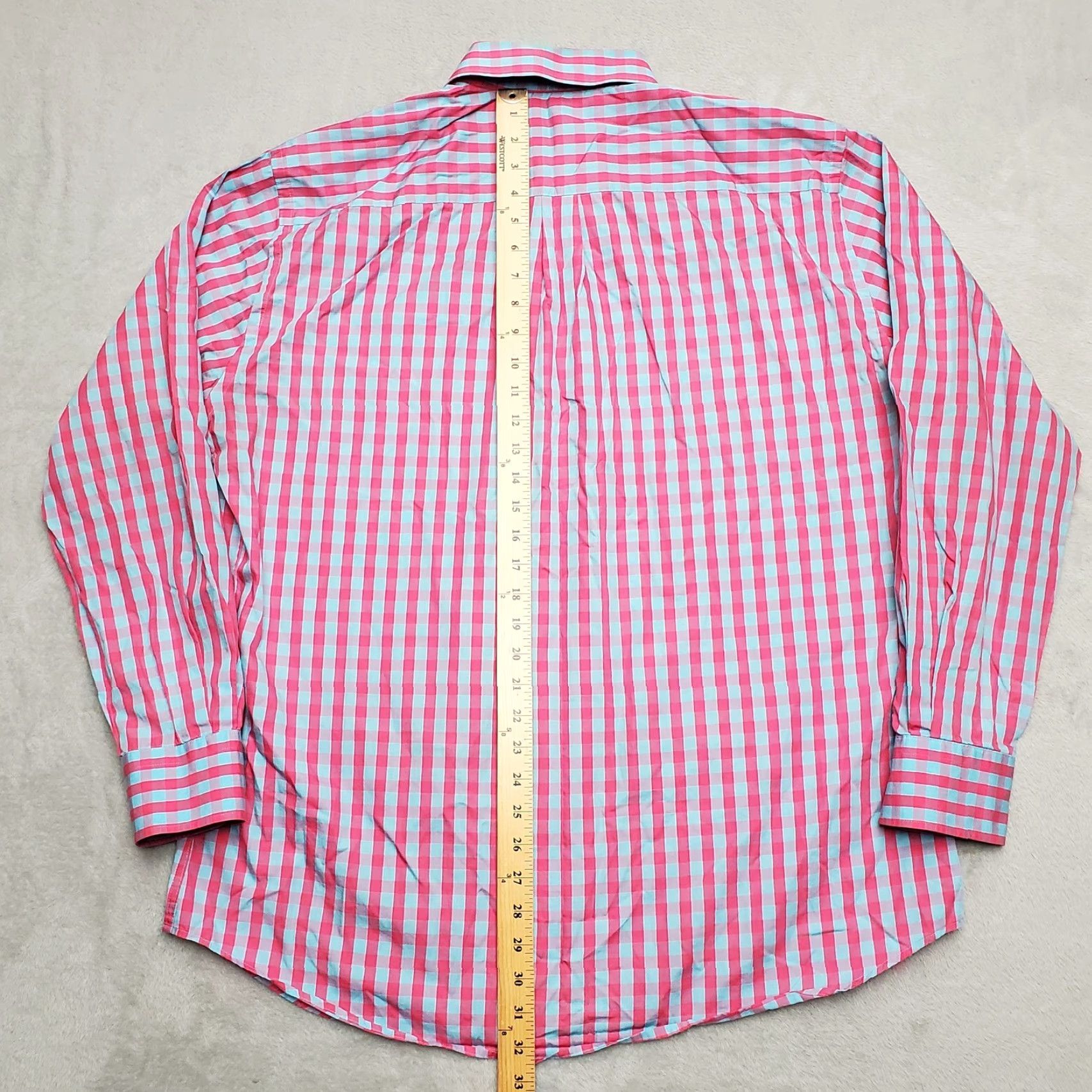 UNTUCKit VINTAGE Peter Millar Shirt Mens Extra Large Blue Pink Gingham Plaid Check Long Sleeve Size US L / EU 52-54 / 3 - 6 Thumbnail