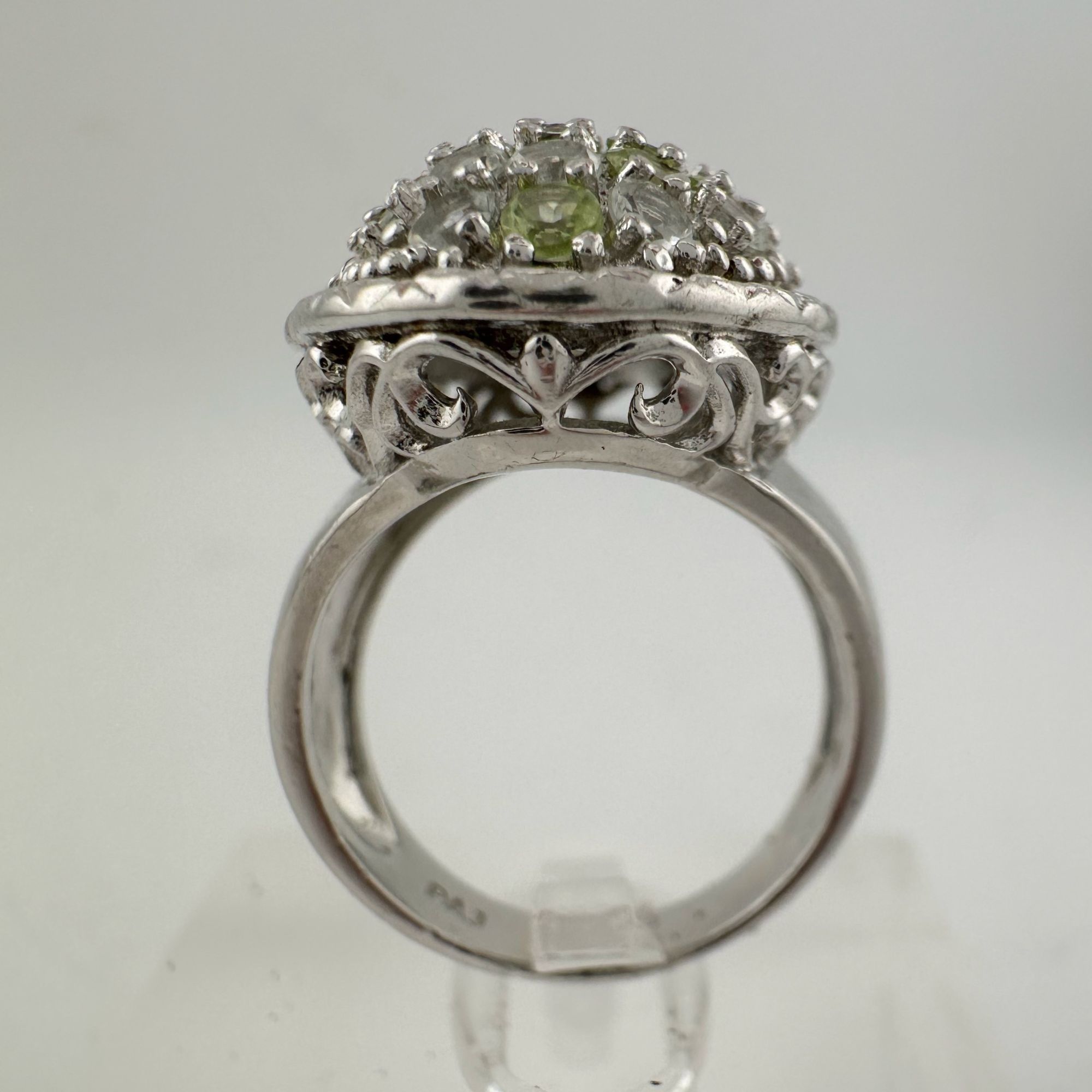 Other 3 Carat Large and Beautiful Peridot Pave' Ring Size 7 Size ONE SIZE - 5 Thumbnail