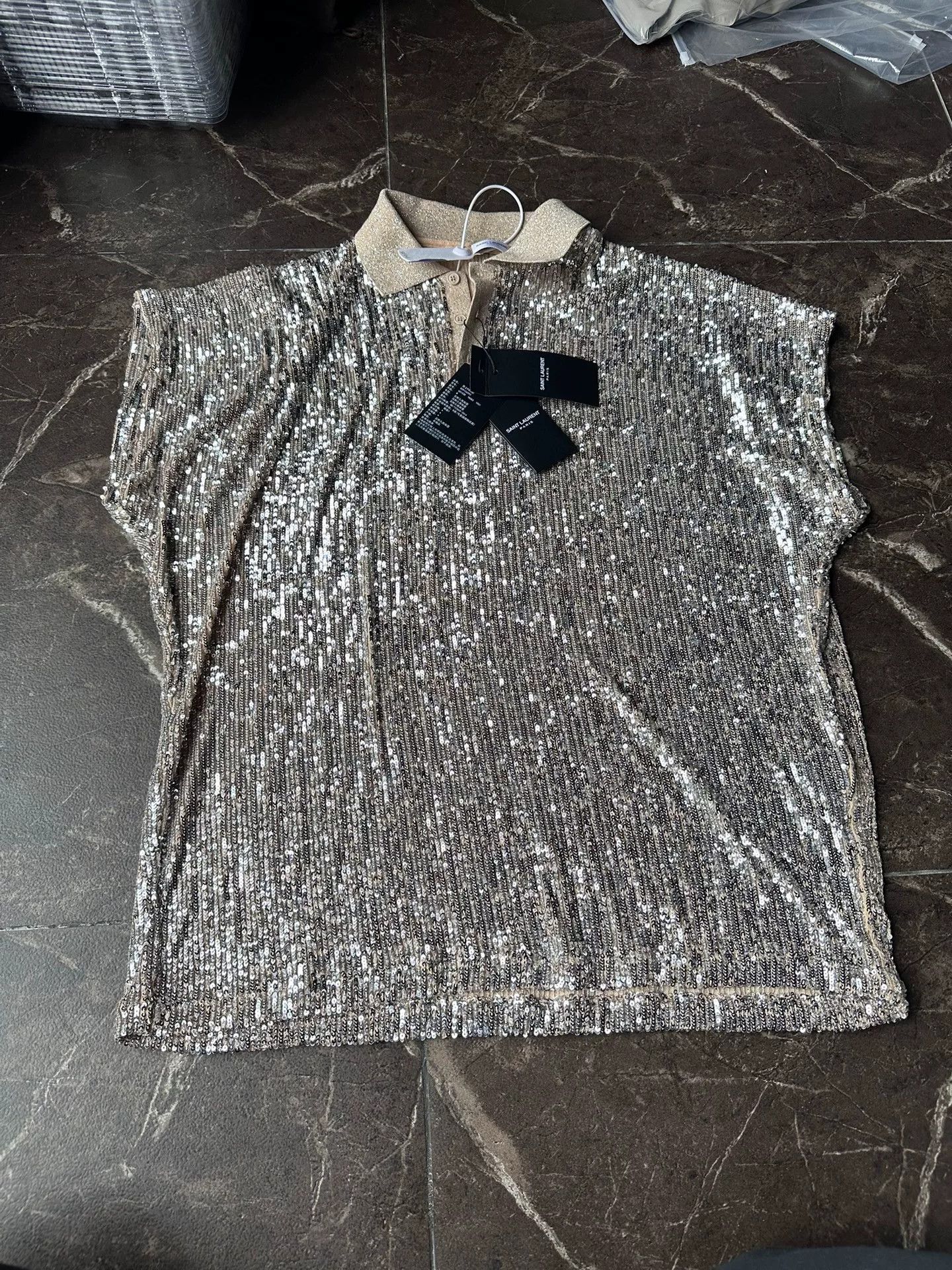 Saint Laurent Paris Saint Laurent Sequined Sleeveless Top Size M / US 6-8 / IT 42-44 - 1 Thumbnail