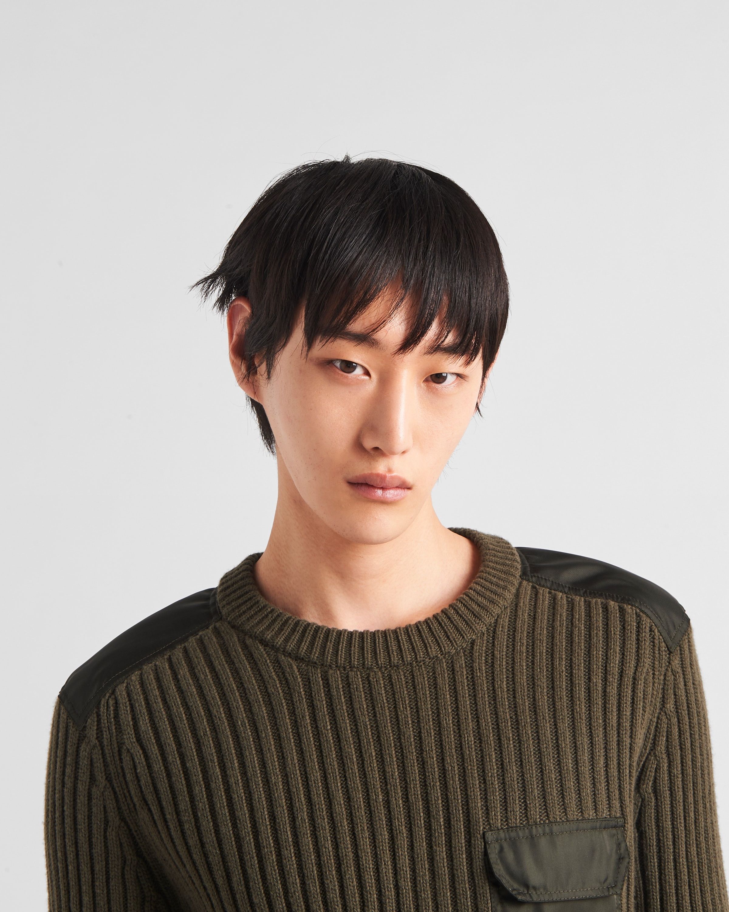 Prada o1la1rc1a0925 Wool And Cashmere Crew-Neck Sweater in Green Size US XL / EU 56 / 4 - 4 Thumbnail