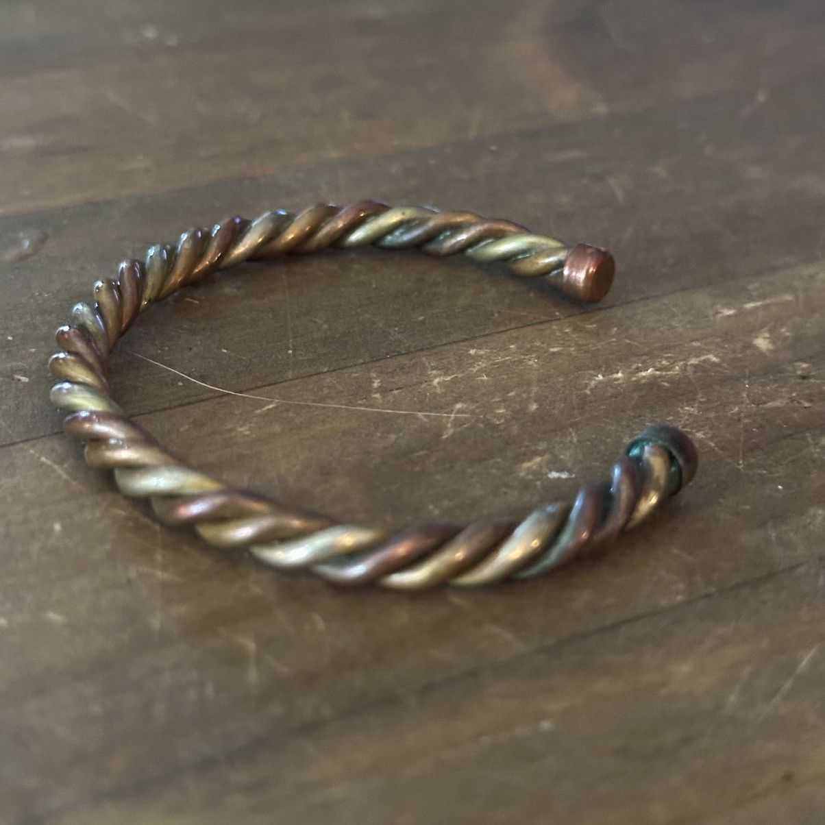 Vintage Vintage pewter and copper twist cuff bracelet Size ONE SIZE - 5 Thumbnail