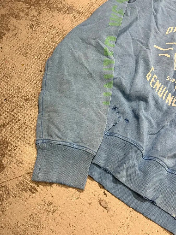 Dsquared2 SS2013 Dsquared2 Blue Distressed Faded Crewneck Sweater Size US L / EU 52-54 / 3 - 5 Thumbnail