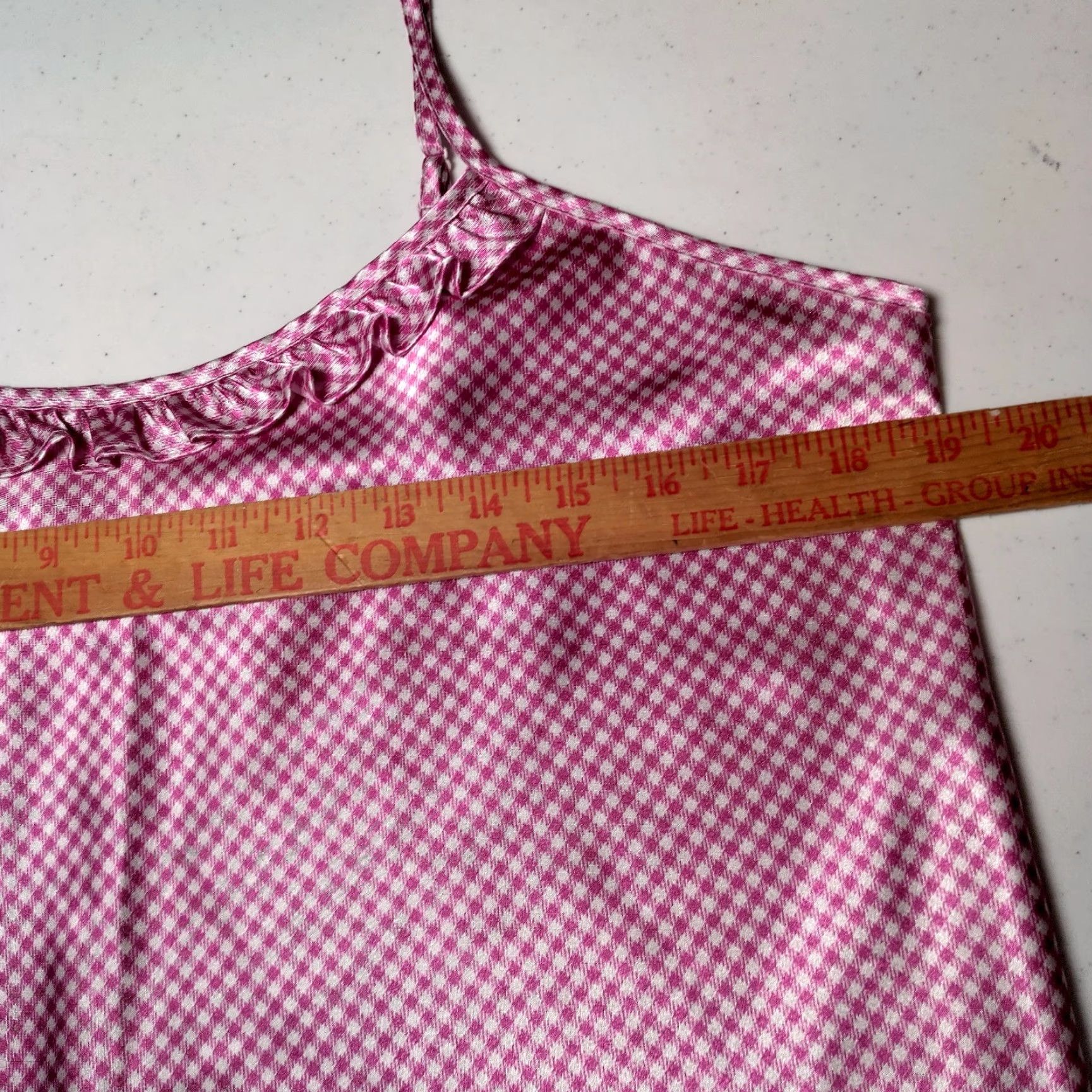Vintage Jaclyn Smith Nightgown Large Purple White Gingham Check Plaid Chemise Satin Sleeveless Pullover Scoop Neck Women Nightgown XS? Size ONE SIZE - 7 Thumbnail