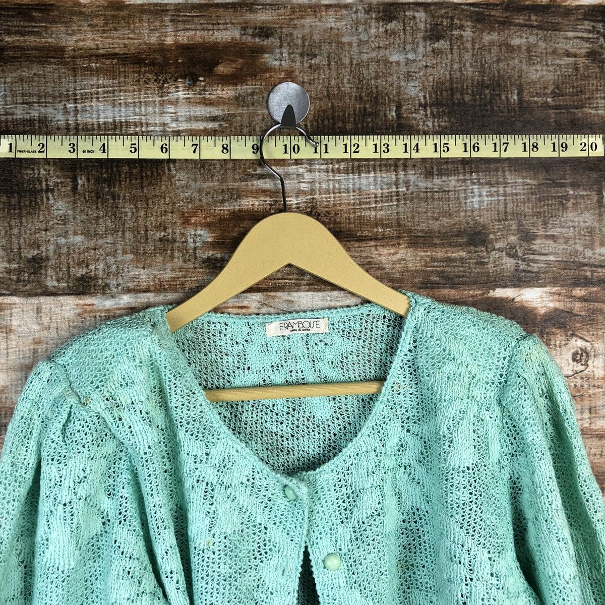 Homespun Knitwear × Japanese Brand Framboise Green Cardigan Knitwear #A963 Size S / US 4 / IT 40 - 4 Thumbnail