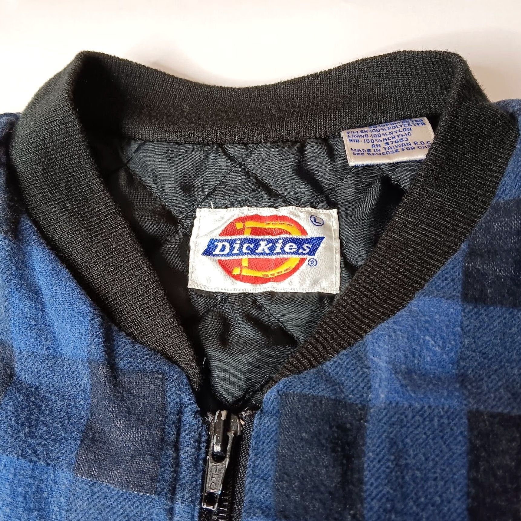 Vintage VINTAGE Dickies Vest LargeBlue Buffalo Plaid Flannel Quilted Workwear Woolrich Insulated Lined Quilted Men Black/Blue Tailored Regular Short Zip Colla Size US L / EU 52-54 / 3 - 7 Thumbnail