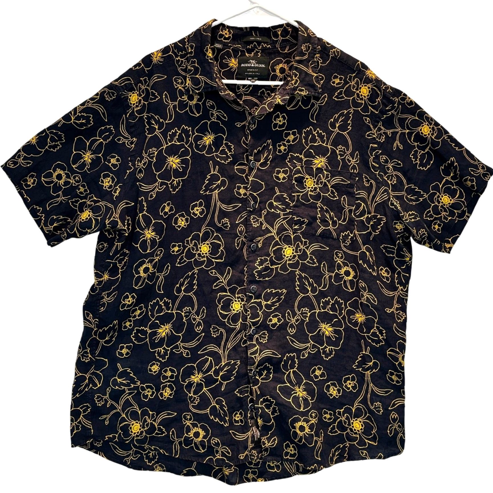 Rodd & Gunn Rodd & Gunn Shirt Mens 2XL Blue Big Glory Bay Sports Fit Floral 100% Linen Size US XXL / EU 58 / 5 - 2 Thumbnail