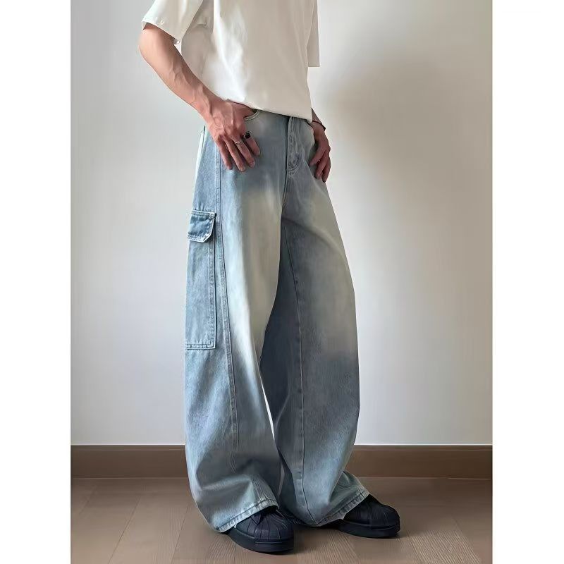 Japanese Brand × Jean Light blue washed vintage distressed cargo jeans y2k Size US 32 / EU 48 - 2 Thumbnail