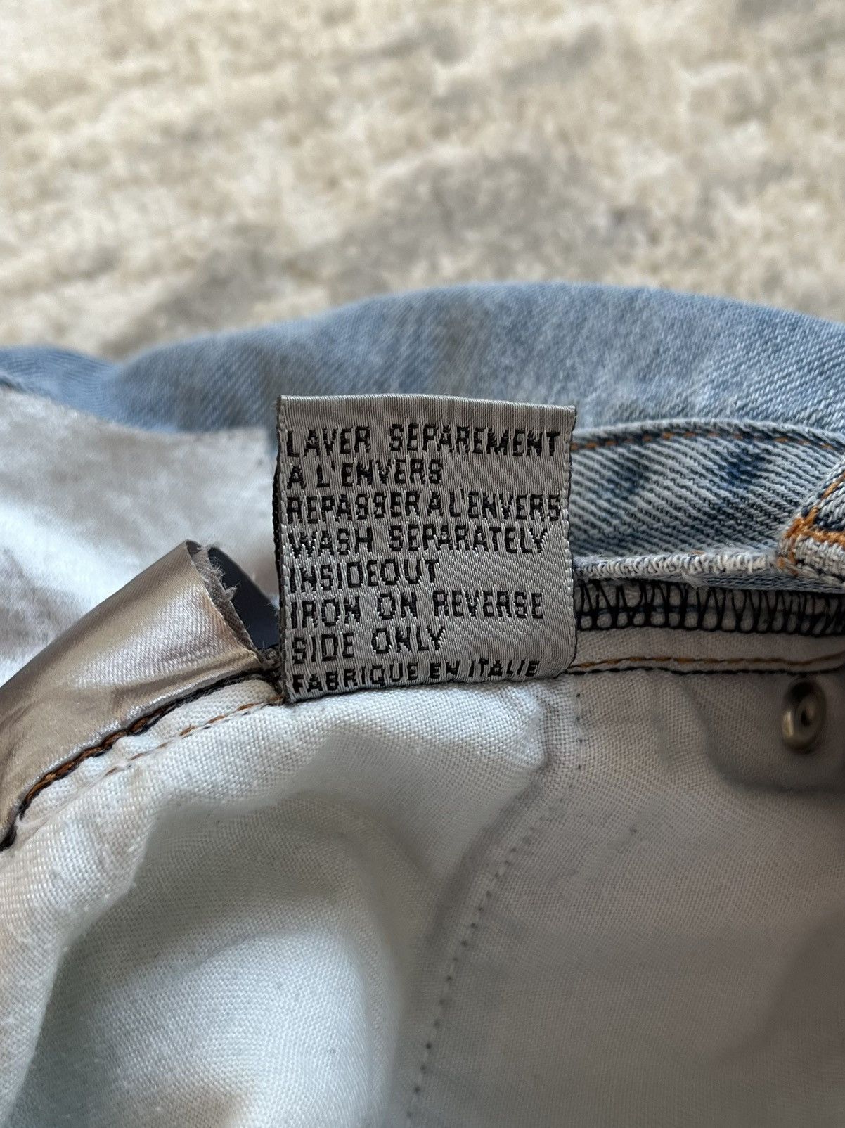 Dior dior homme ss12 light blue knee distressed denim Size US 27 - 12 Thumbnail
