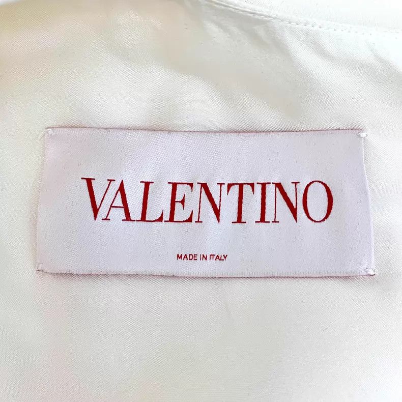 Valentino Valentino Beige bow wool short-sleeved dress Size S / US 4 / IT 40 - 5 Thumbnail
