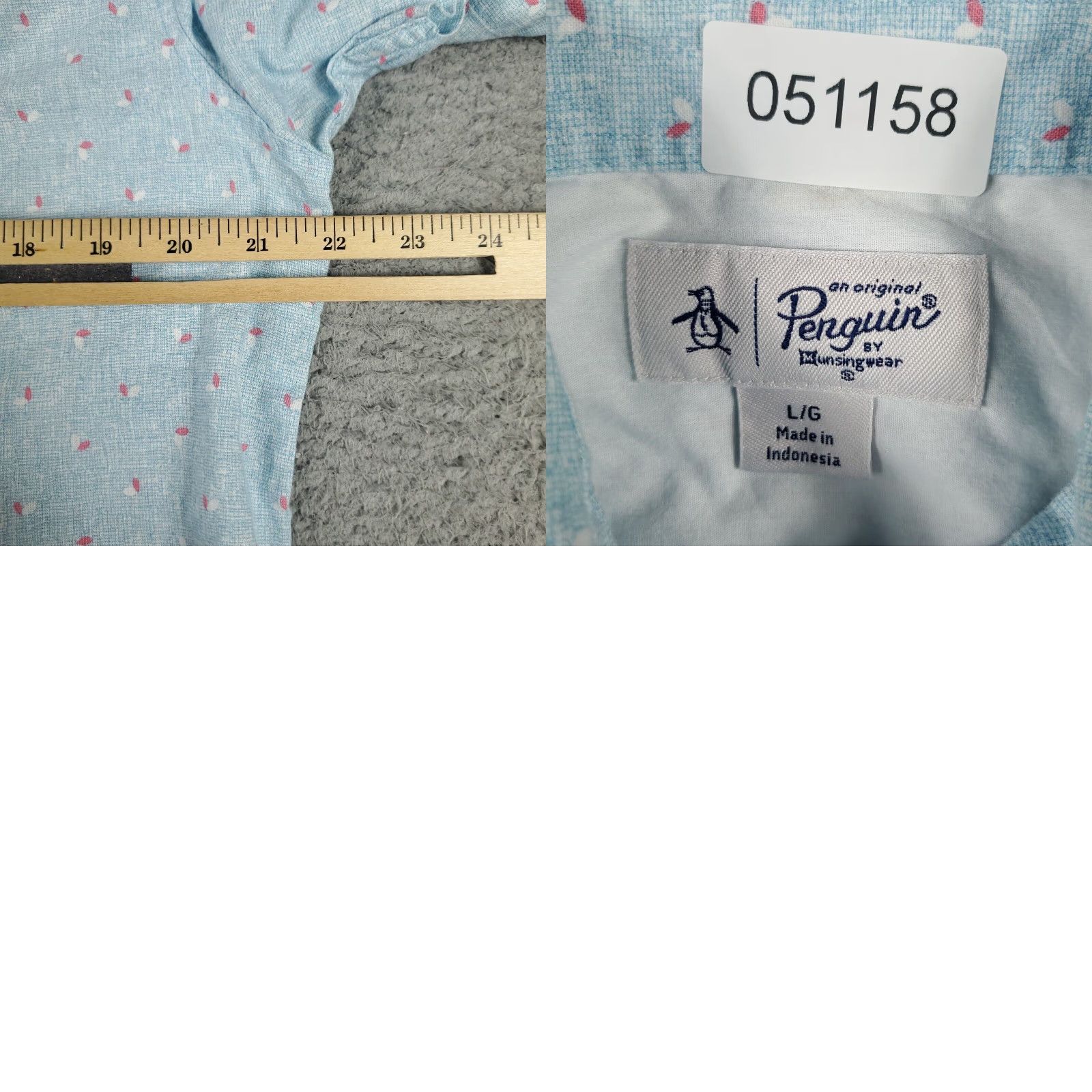 Original Penguin Original Penguin Blue Geometric Button-Up Shirt Men's Large Casual Short Sleeve Size US L / EU 52-54 / 3 - 8 Thumbnail