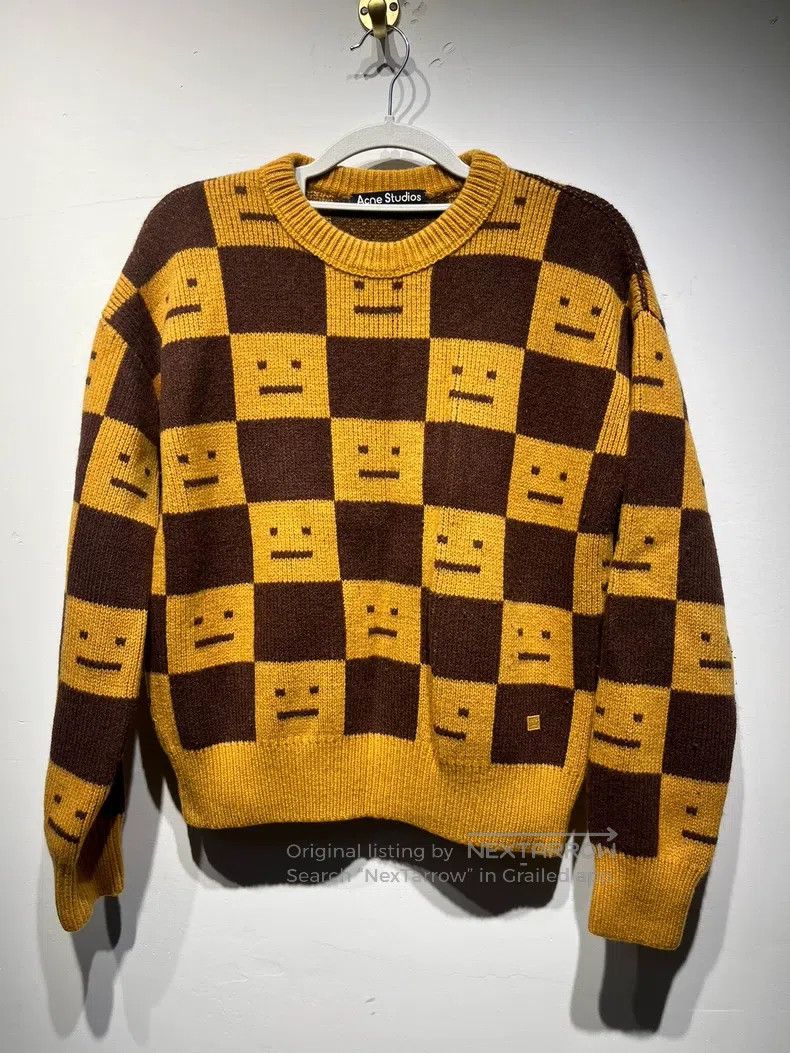Acne Studios Acne Studios FW22 Plaid Face Expression Crew Neck Long Sle Size US XXS / EU 40 - 1 Thumbnail