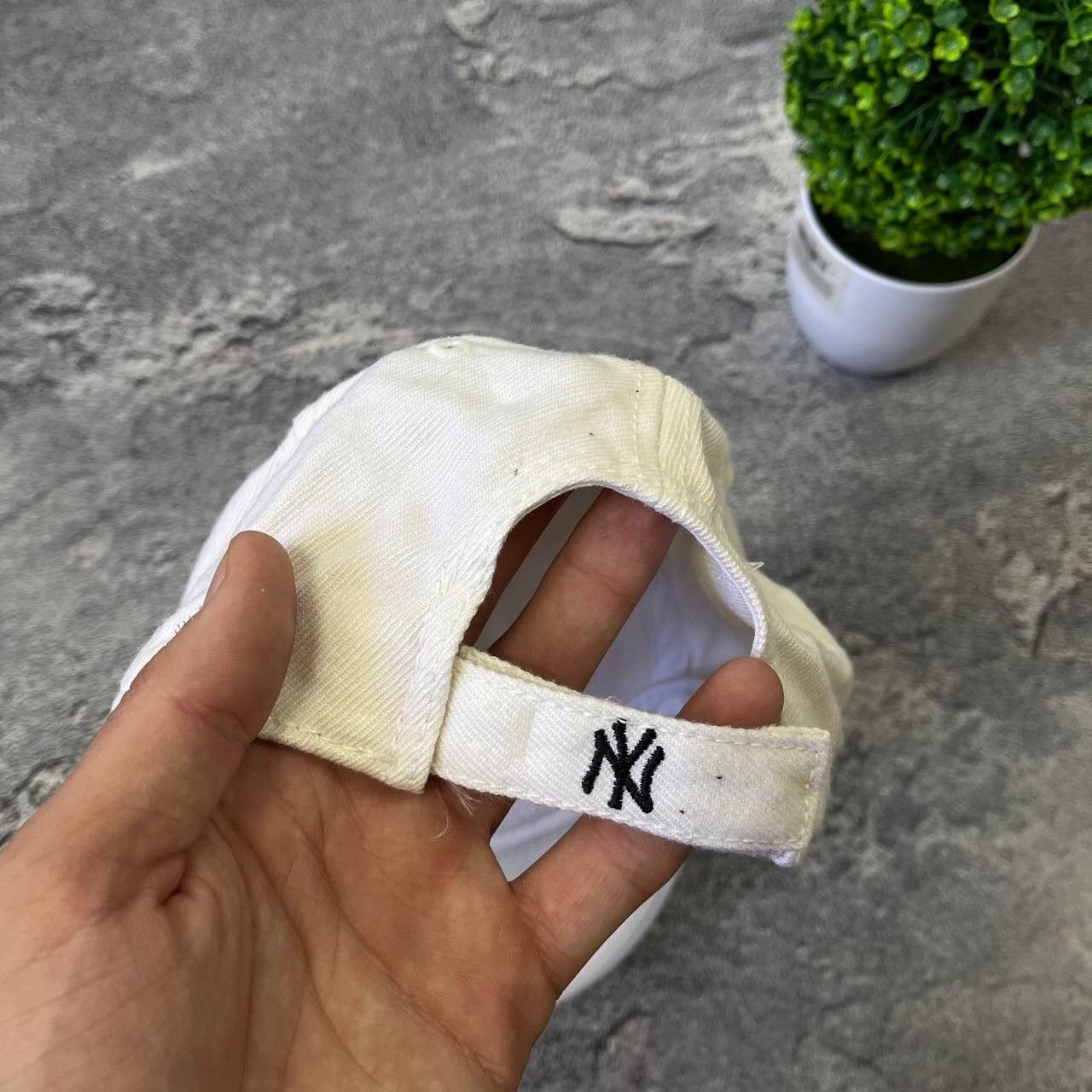 New Era Vintage 90s White New York Yankess Y2K Rare Cap Hat Spell Size ONE SIZE - 6 Thumbnail