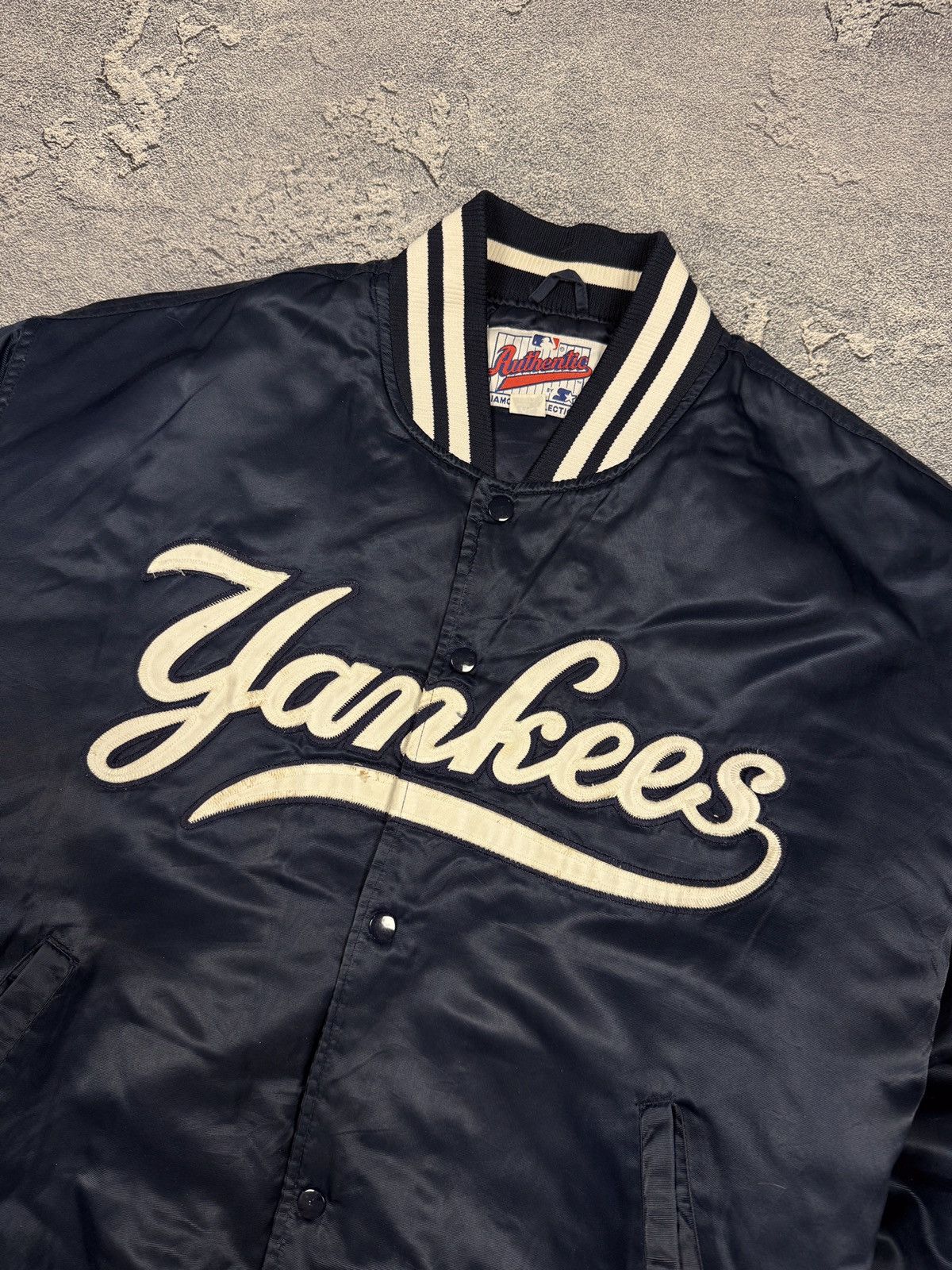 Majestic × Vintage Vintage 90’s Majestic New York Yankees Bomber Jacket Size US XL / EU 56 / 4 - 2 Thumbnail