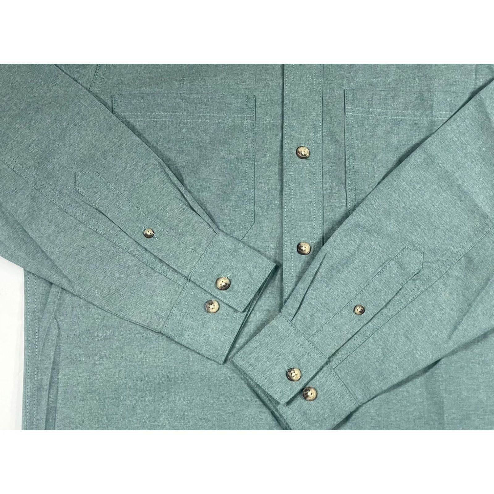 Vintage Backpacker Shirt Mens M Gray Long Sleeve Button Front Casual Solid Cotton Blend Size US M / EU 48-50 / 2 - 3 Thumbnail