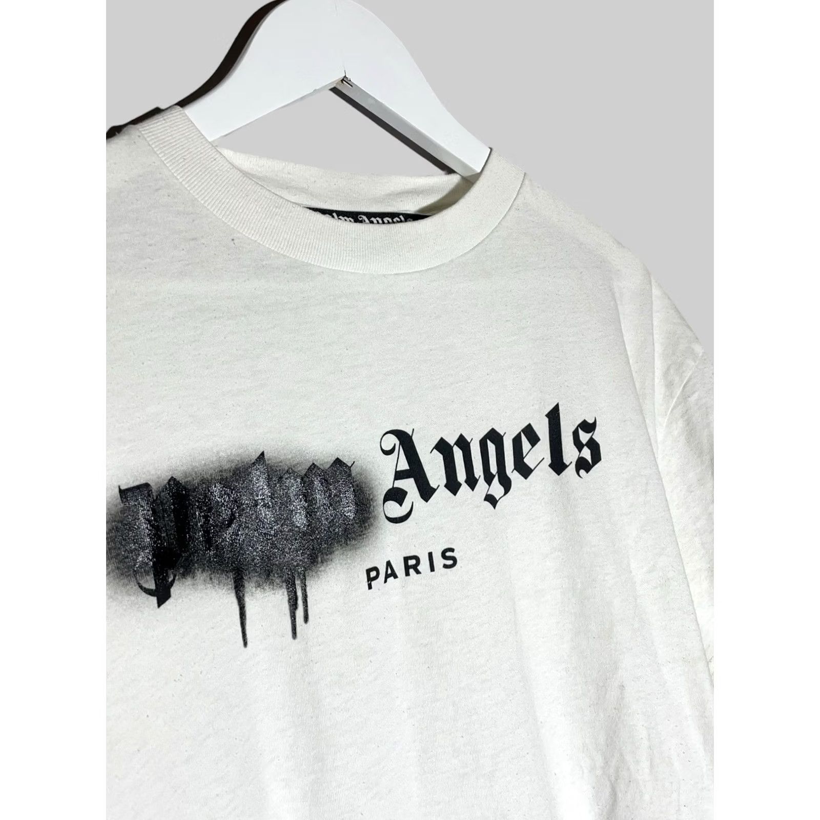 Palm Angels Palm Angels Paris Spray Logo T-Shirt Men M White Logo Paris 90s? Size US M / EU 48-50 / 2 - 3 Thumbnail