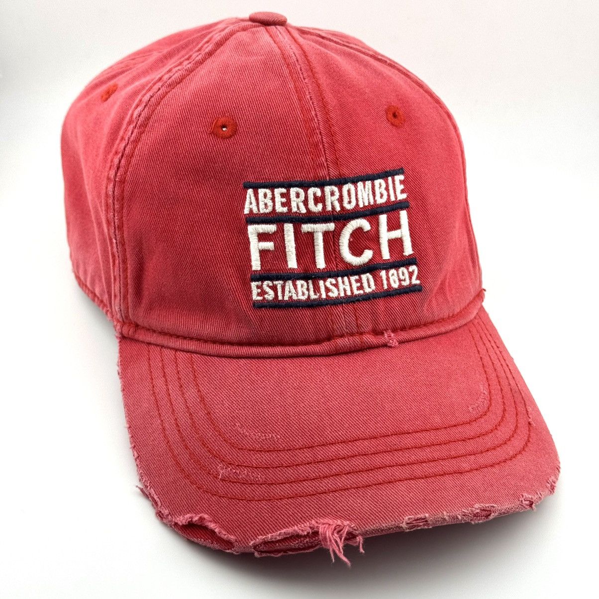 Abercrombie & Fitch Vintage Abercrombie Fitch Distressed Washed Red Y2K A&F Cap Size ONE SIZE - 4 Thumbnail