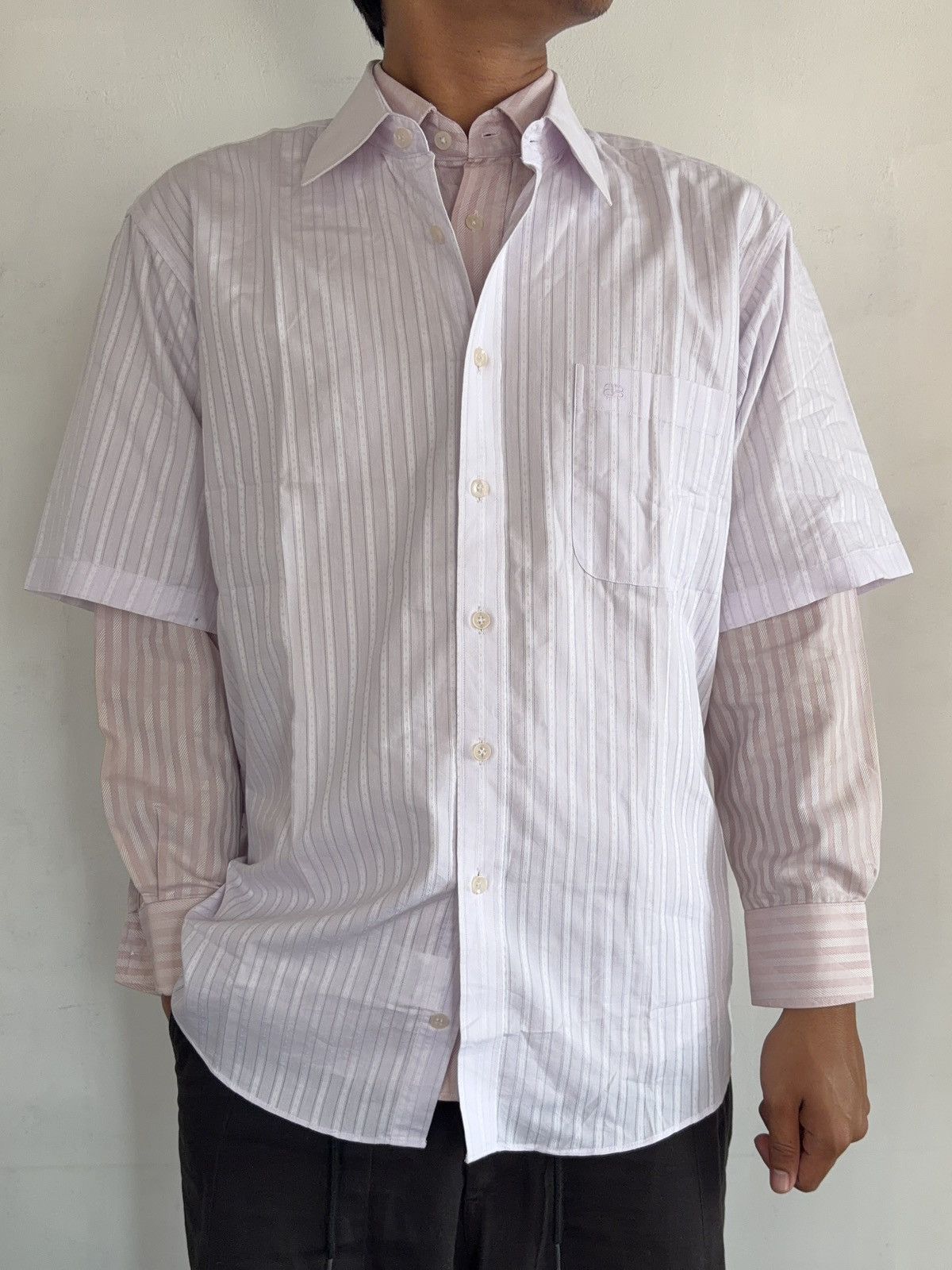 Balenciaga Balenciaga double layered vintage shirt button Size US L / EU 52-54 / 3 - 1 Thumbnail
