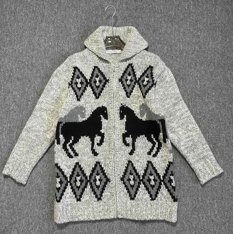 Dior Dior Gray Wool Blend Embroidered Cardigan 0089 Size XS / US 0-2 / IT 36-38 - 1 Thumbnail