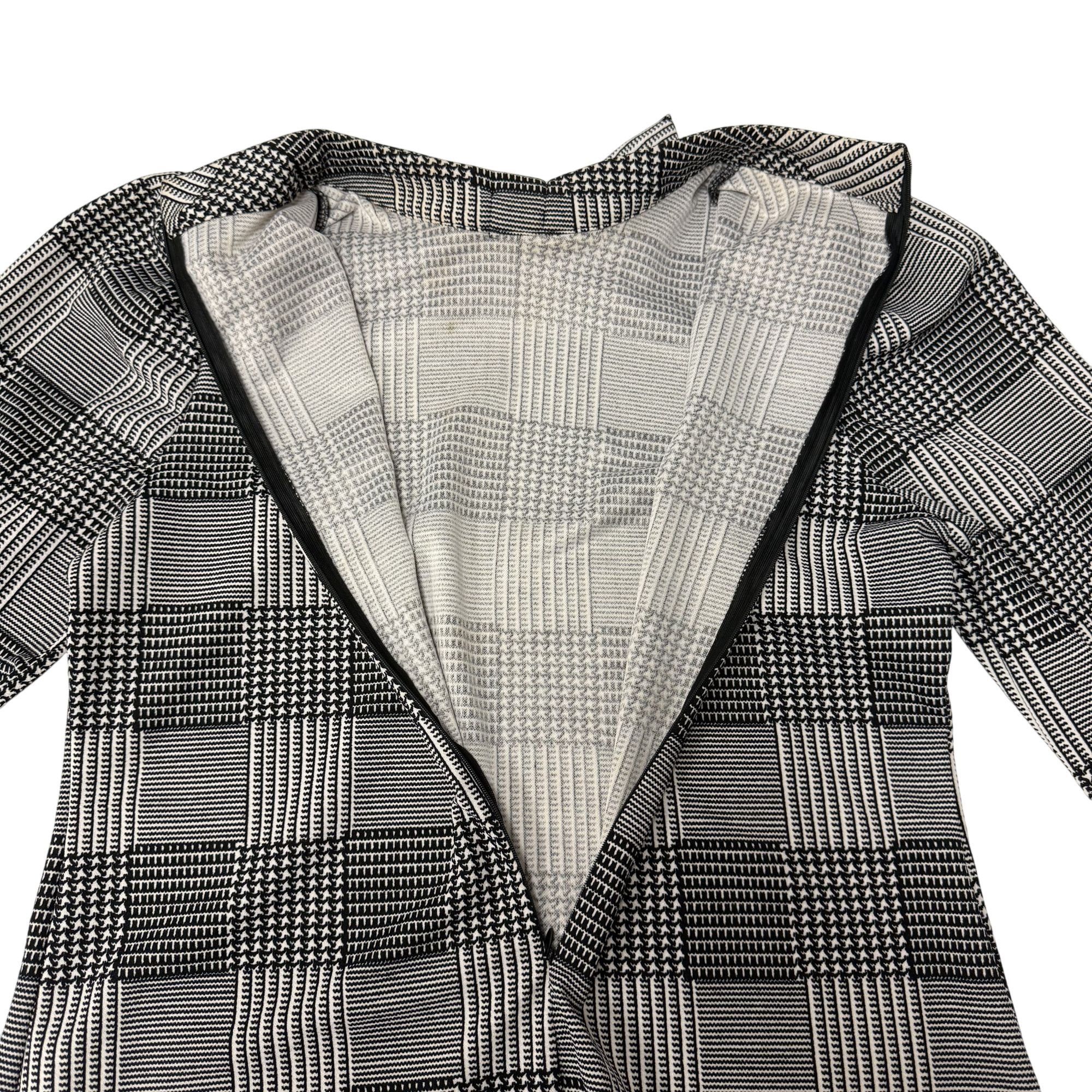 Other Vtg MOD Black White HOUNDSTOOTH Blouse BOW TIE Shirt Size XL / US 12-14 / IT 48-50 - 4 Thumbnail
