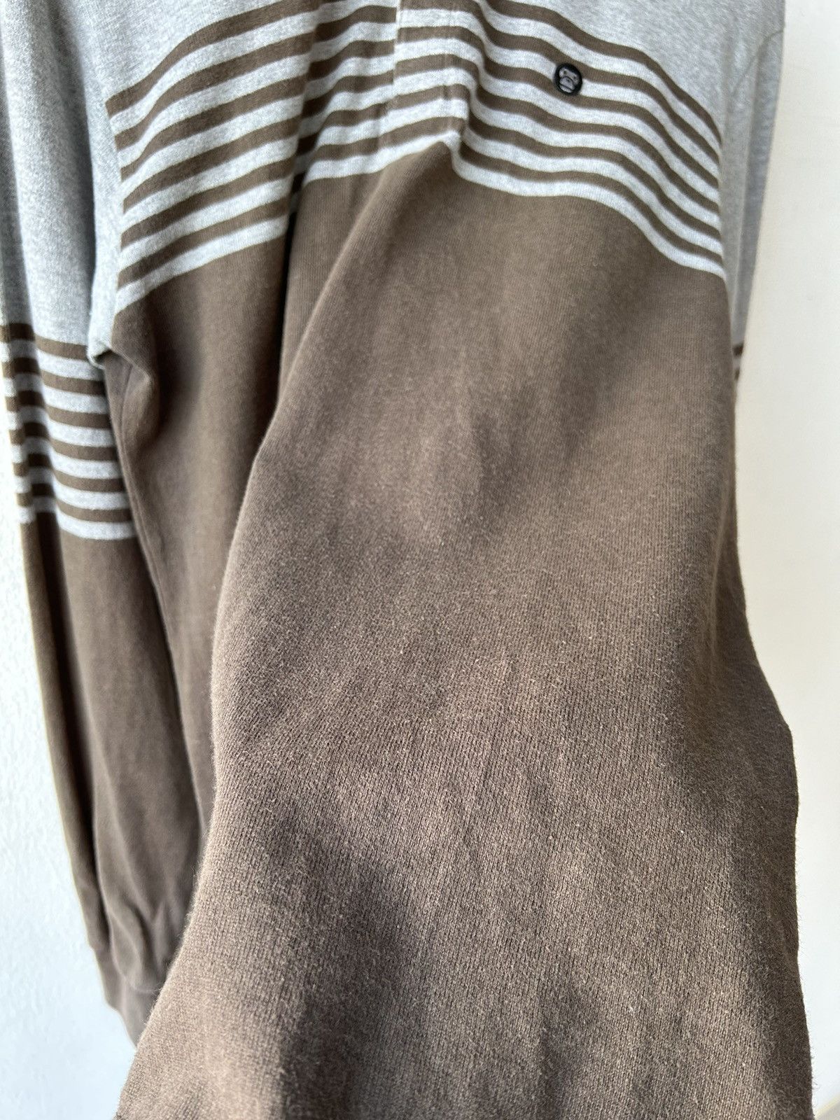 Bape Baby Milo Logo Brown Stripe Long Sleeve Size US S / EU 44-46 / 1 - 8 Thumbnail