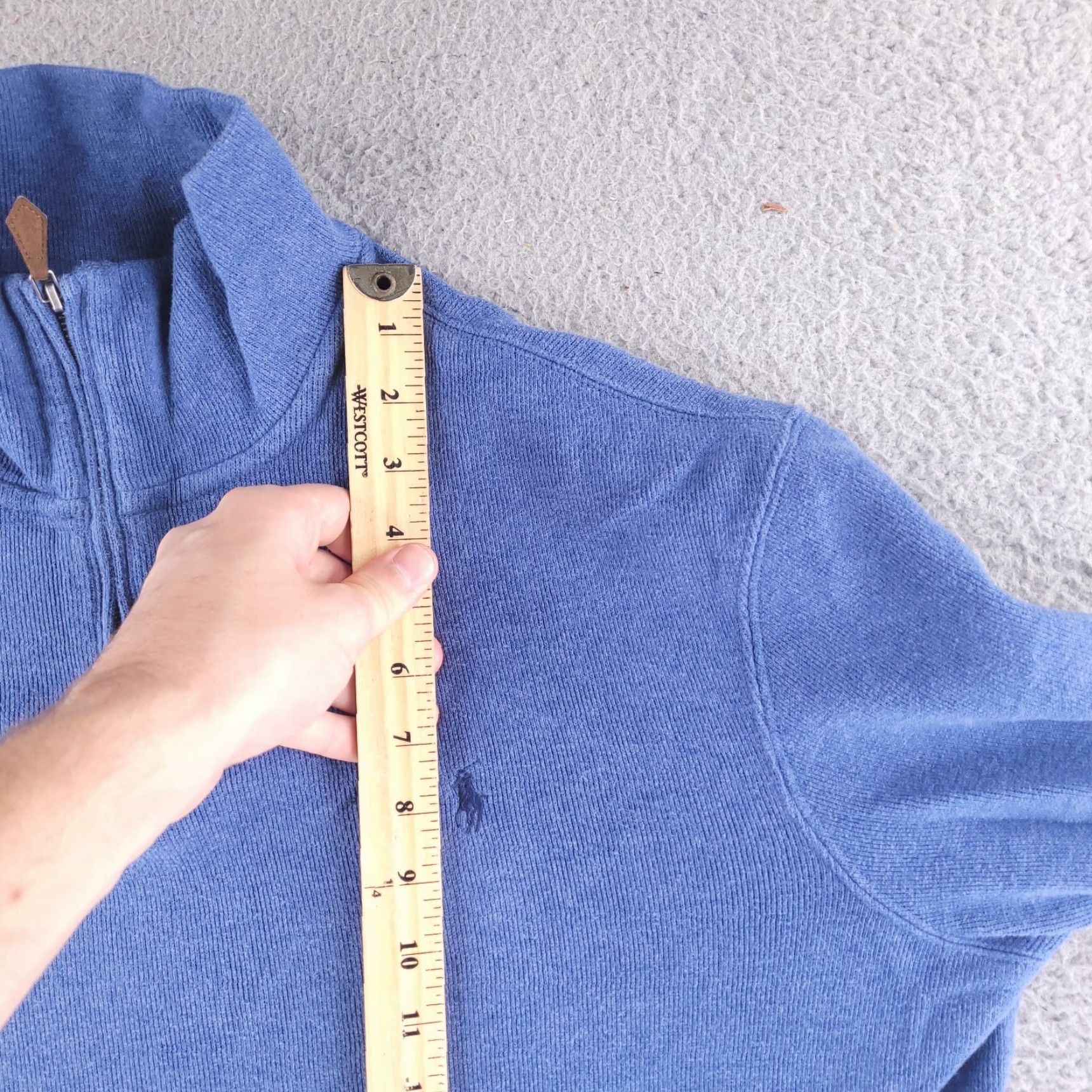 Polo Ralph Lauren Polo Ralph Lauren Sweater Mens XL Blue Quarter Zip Pullover Cotton Casual Dress Size US XL / EU 56 / 4 - 6 Thumbnail