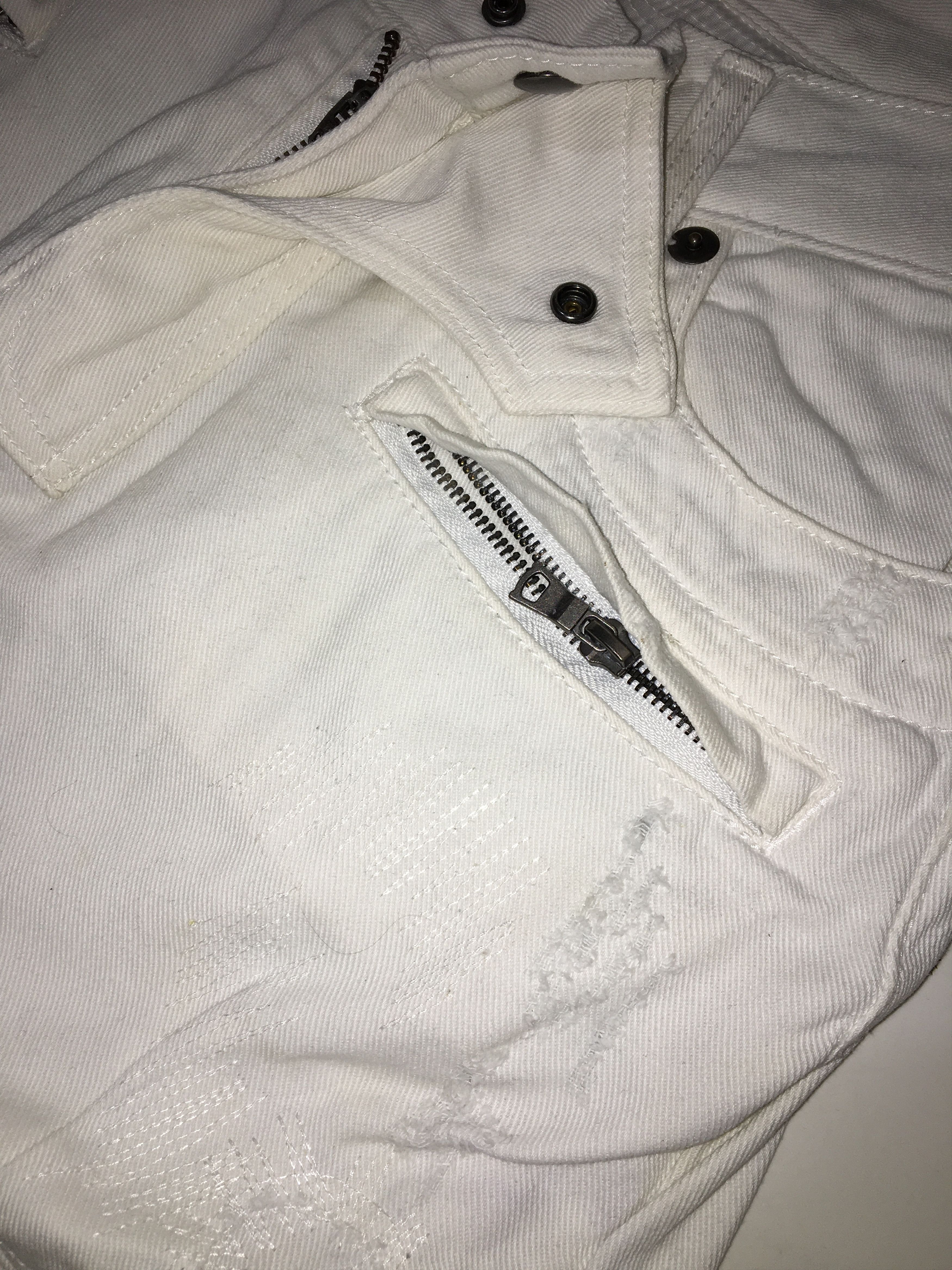 In The Attic In The Attic Biker White Denim Pants Size US 29 - 9 Thumbnail