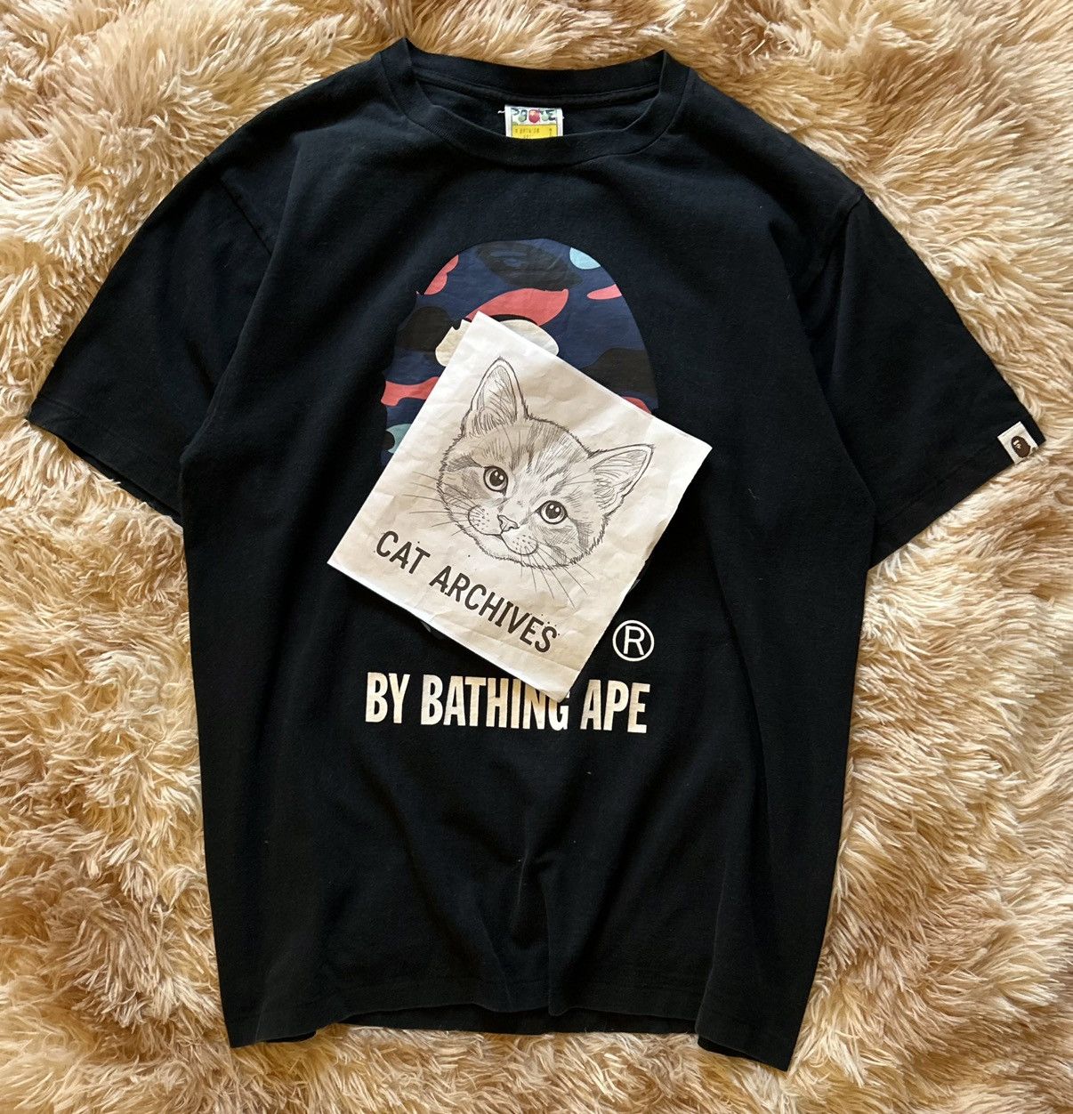 Bape 💥CRAZY💥 BAPE GRID CAMO COLLEGE TEE Size US L / EU 52-54 / 3 - 11 Thumbnail