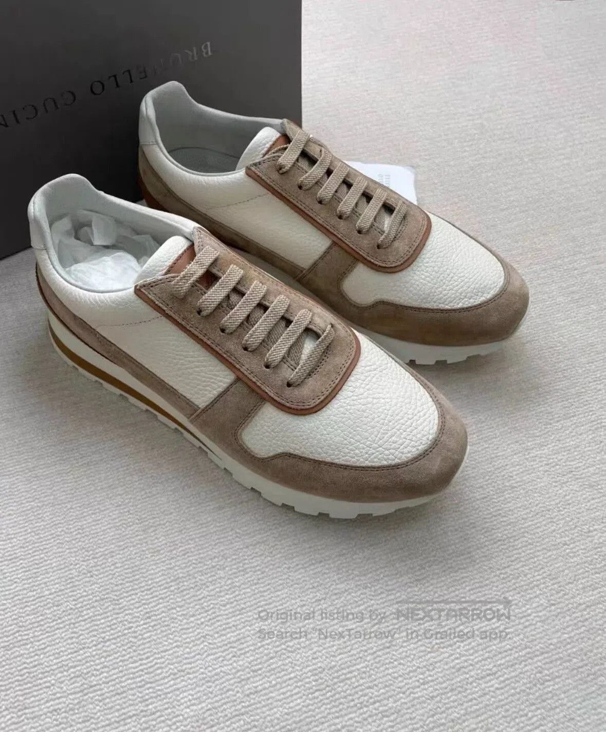 Brunello Cucinelli Brunello Cucinelli Men's Sneakers Beige Brown. Size US 6 / EU 39 - 2 Thumbnail