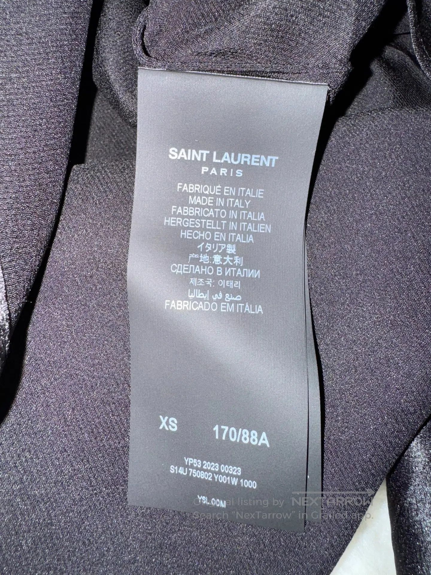 Saint Laurent Paris Saint Laurent Paris Satin Waist Cincher Shirt| Size US XS / EU 42 / 0 - 8 Thumbnail