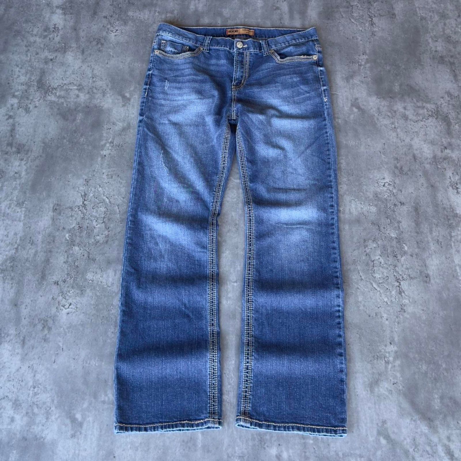 Japanese Brand × Seven 7 × Vintage Vintage Y2K Seven7 Baggy Skater Grunge Cyber Tech Denim Jean Size US 38 / EU 54 - 2 Thumbnail