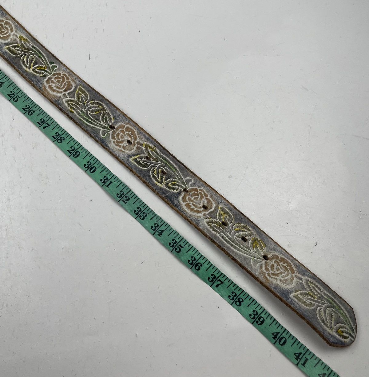 Japanese Brand rare design leather belt tc36 Size 36 - 4 Thumbnail