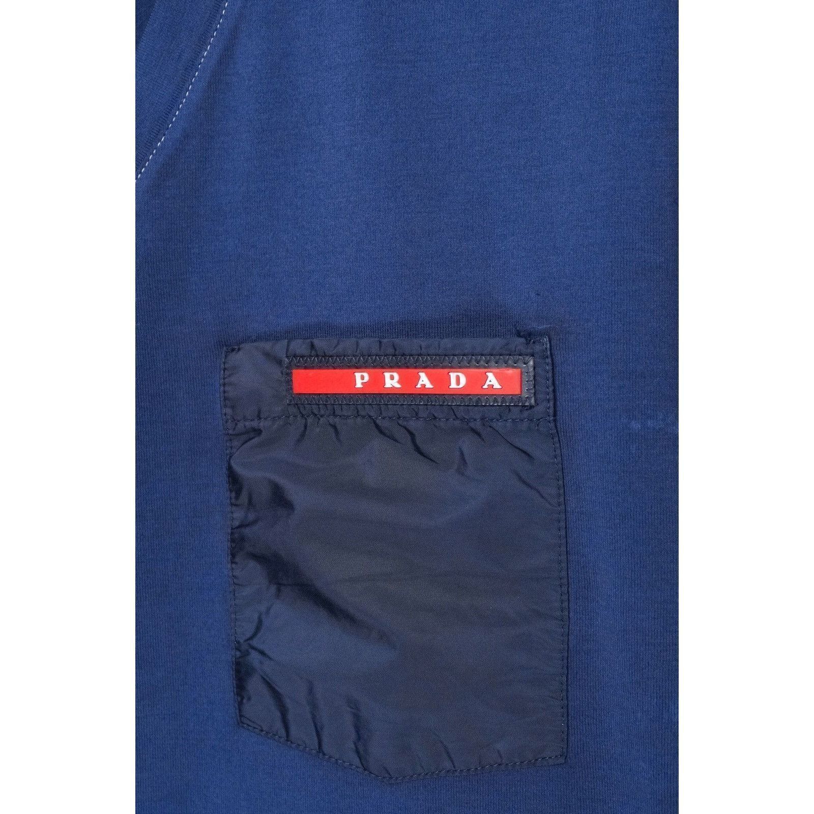 Prada Prada blue nylon pocket sport linea rossa logo tee shirt Size US S / EU 44-46 / 1 - 5 Thumbnail