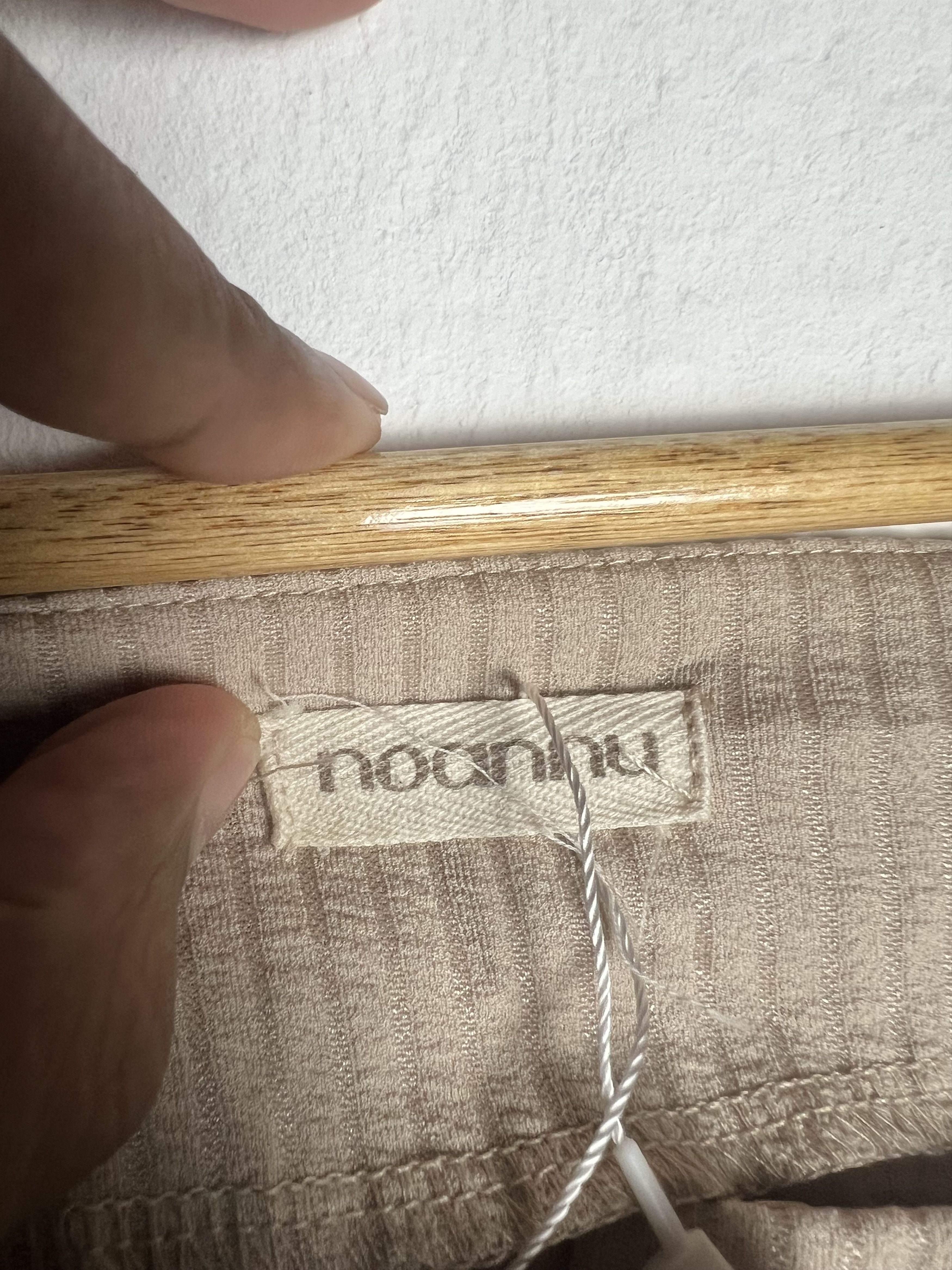 Japanese Brand Noannu Beige Long Sleeve Top square neck and lace up detail Size L / US 10 / IT 46 - 8 Thumbnail