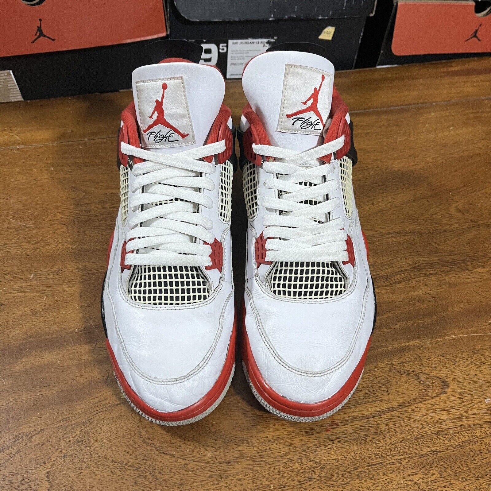 Jordan Brand Size 12 - Jordan 4 Retro OG Mid Fire Red Size US 12 / EU 45 - 4 Thumbnail