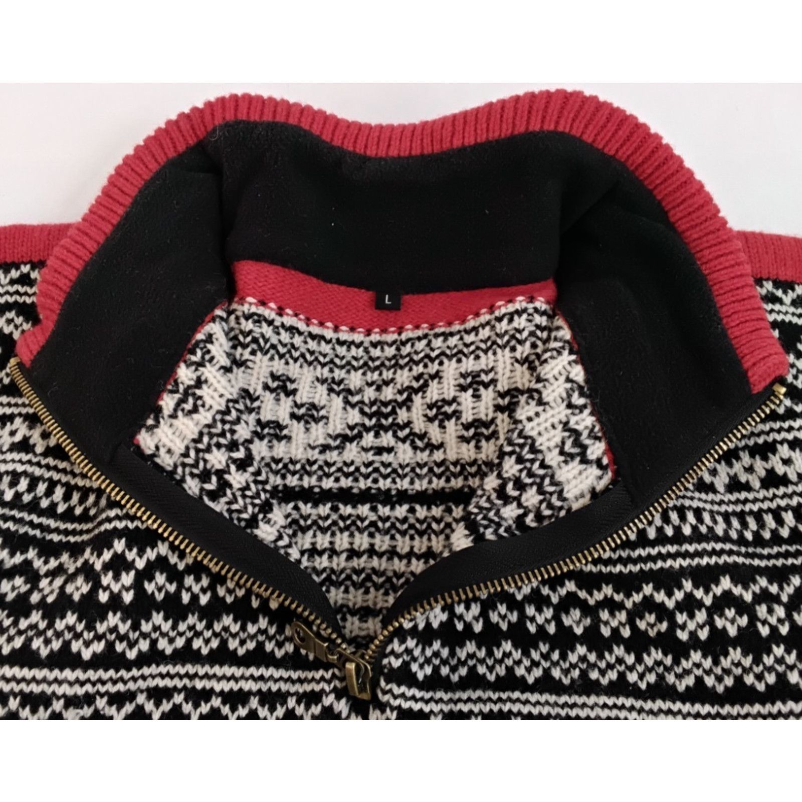 Other Viking of Norway Sweater Men's L Black/White Fair Isle Wool Size US L / EU 52-54 / 3 - 7 Thumbnail
