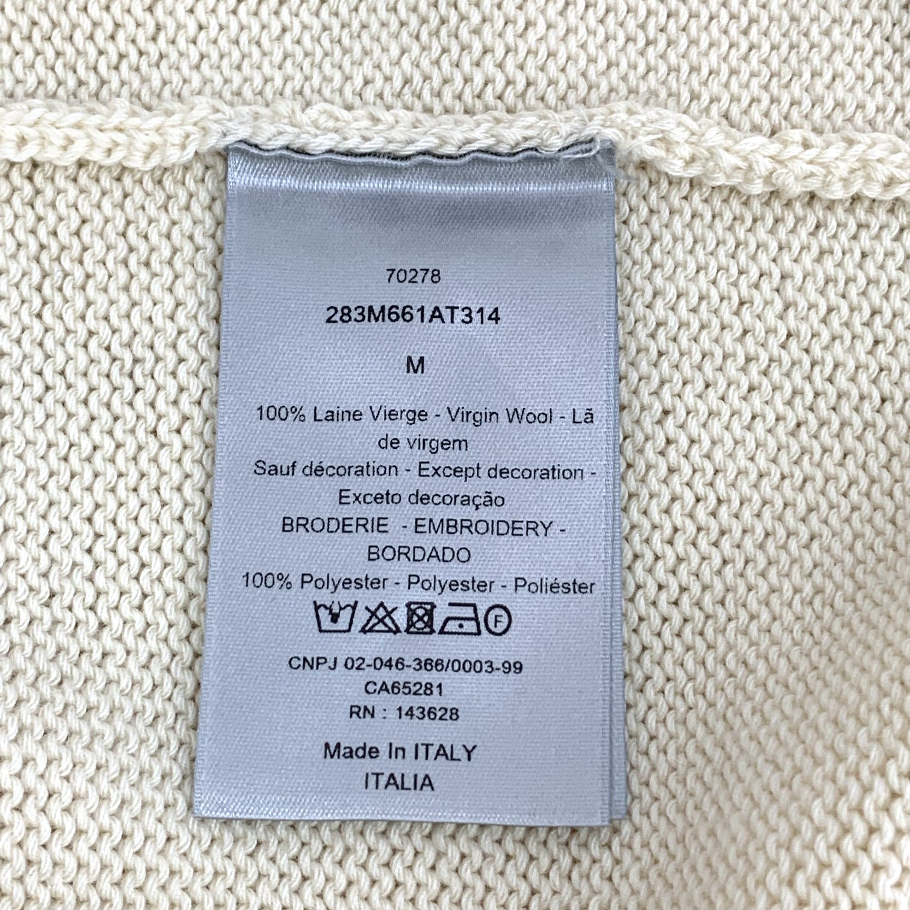 Dior Dior x Travis Scott Wool Intarsia Sweater Beige (M) Size US M / EU 48-50 / 2 - 7 Thumbnail